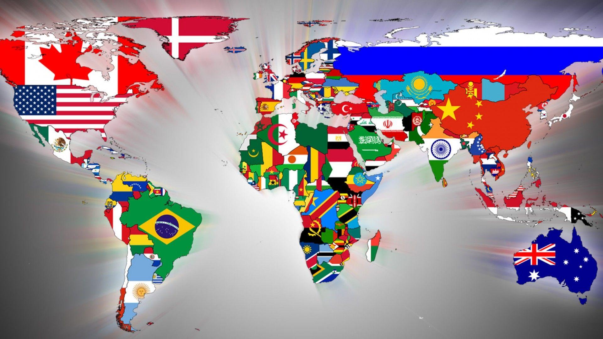 ScreenHeaven: Flags world map desktop and mobile background