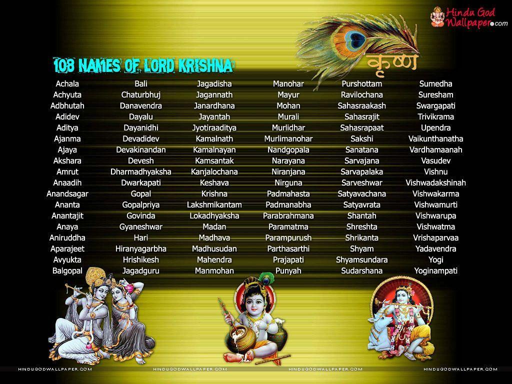 Lord Krishna Names Wallpaper Download. Lord Krishna Wallpaper