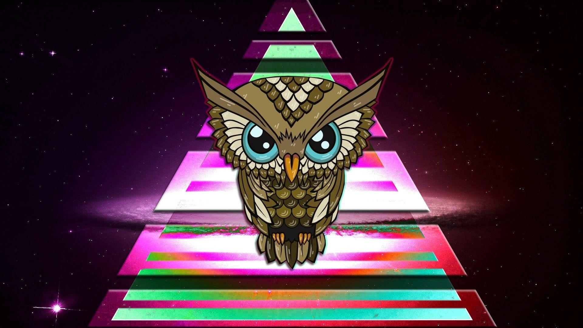 owl, Triangle, Colorful, Space, Illuminati Wallpaper HD / Desktop