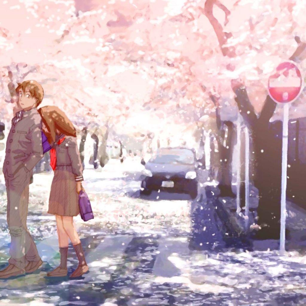 Romantic Anime iPad wallpaper