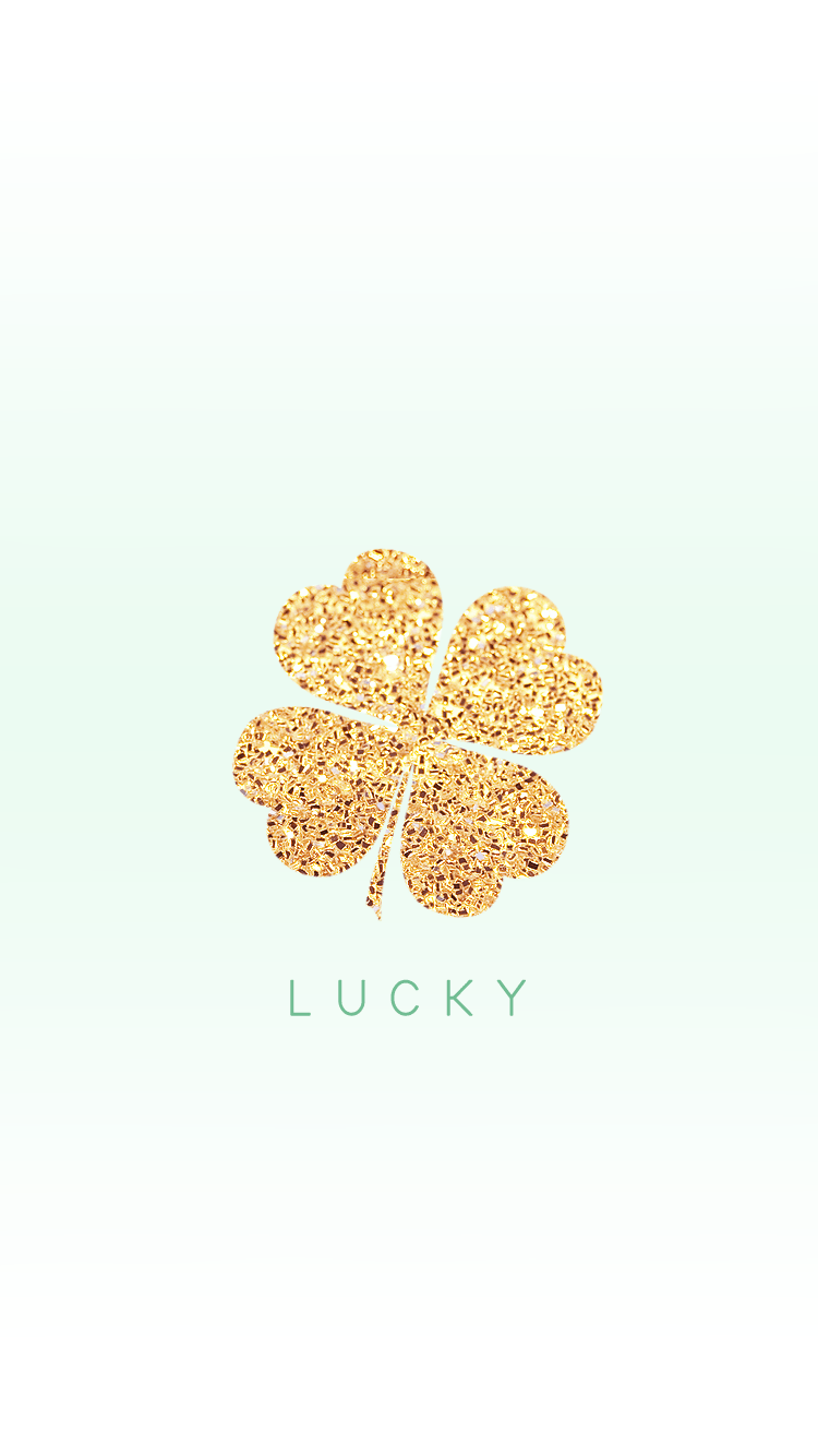 Lucky Gold Glitter Four Leaf Clover. Free iPhone Wallpaper