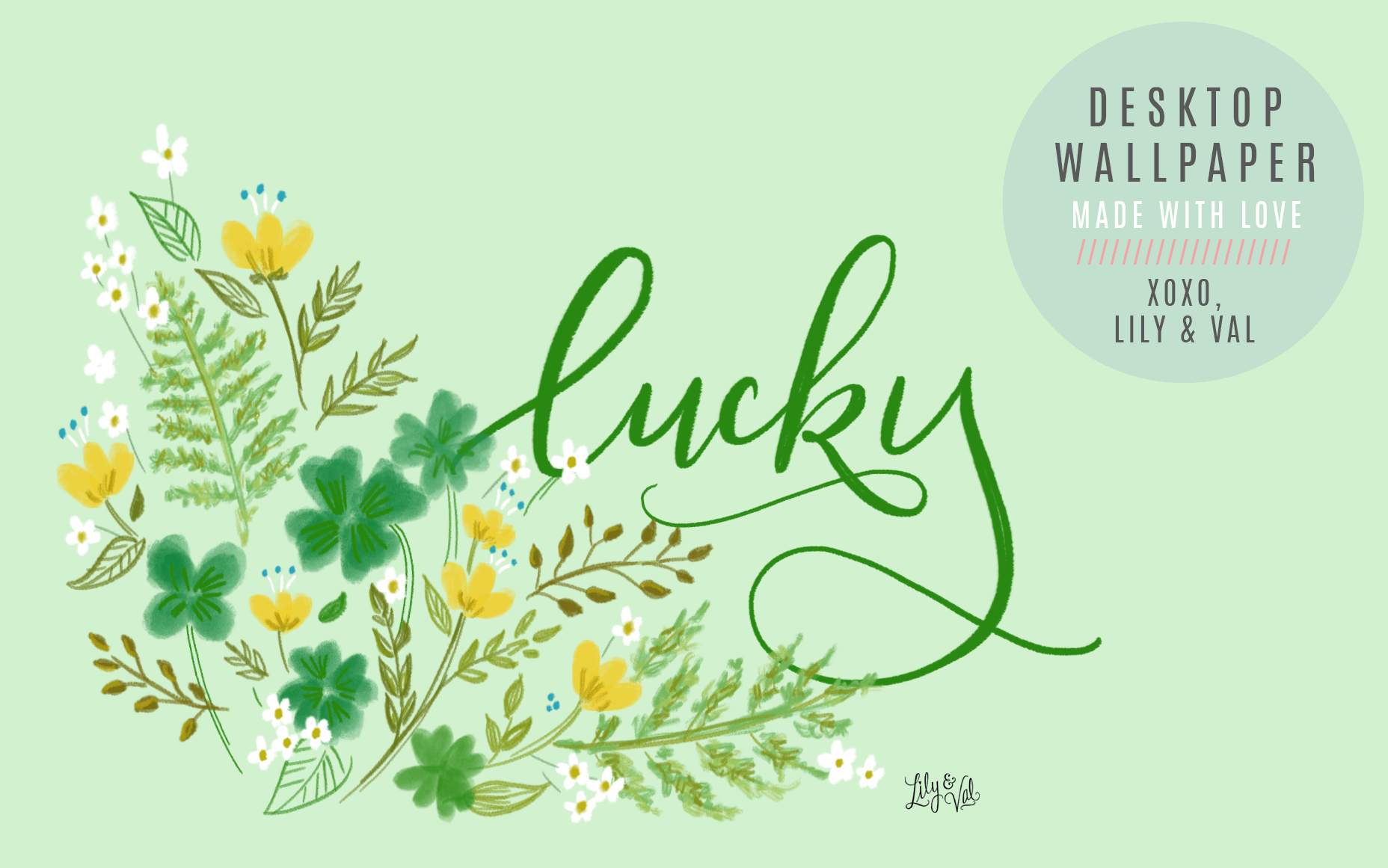 March's Lucky FREE Wallpaper Download & Val Living