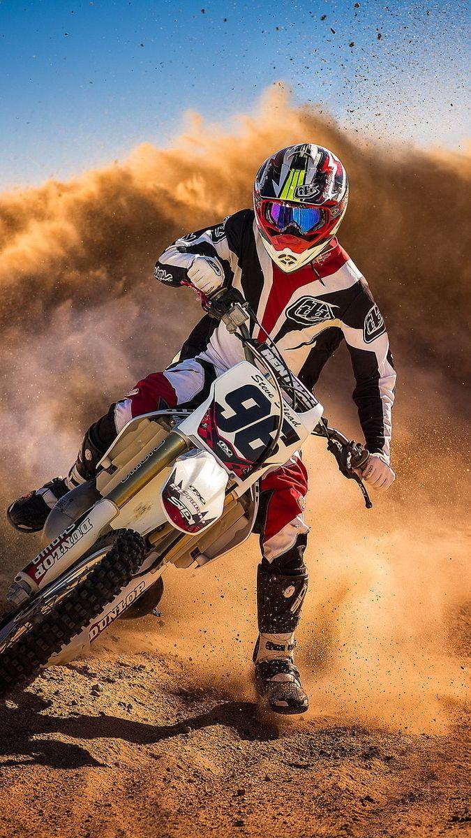 Motocross Biker Mud Racing IPhone Wallpaper. Fond Ecran Moto