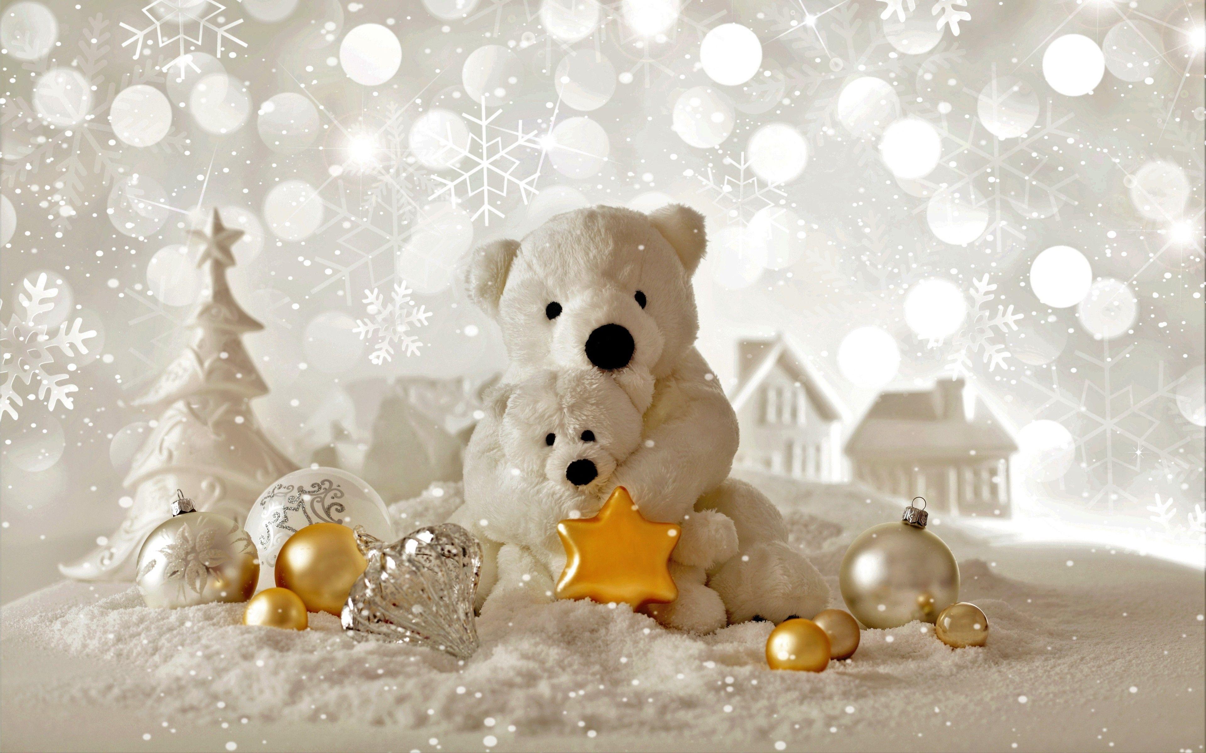 Christmas Teddy Bear Cute Wallpaper 4K HD Of Cute Christmas