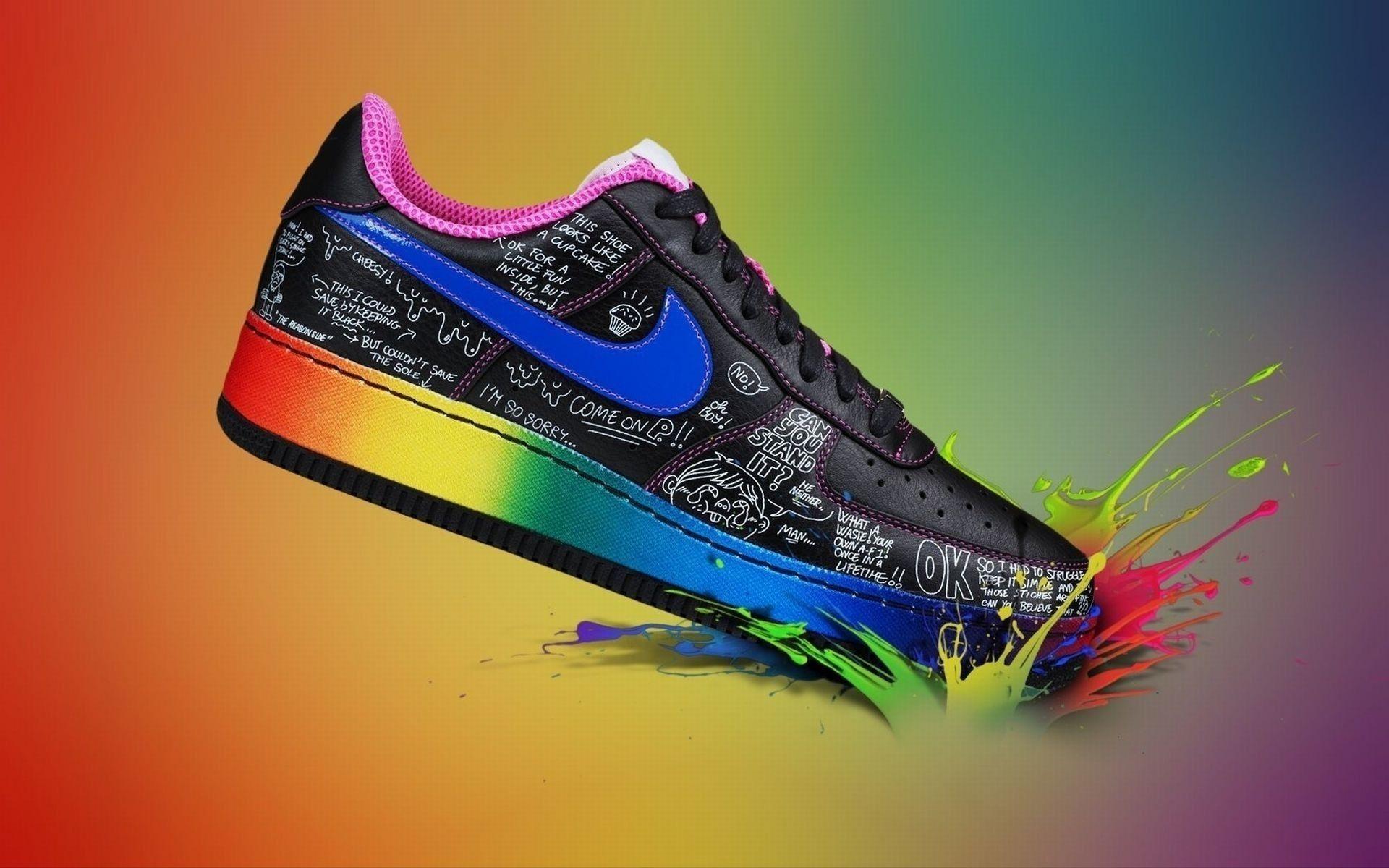 Nike multicolor shoes wallpaper. PC