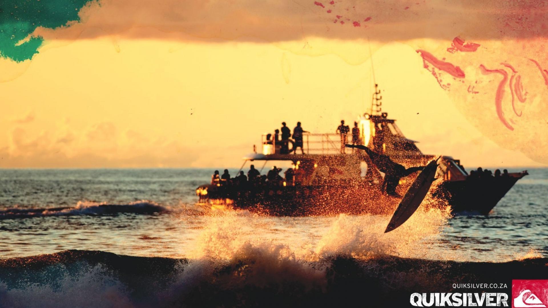 Sunset surfing quiksilver wallpaper