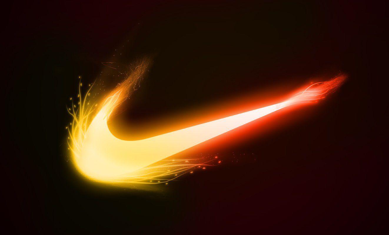 Nike Logo Fire Background Wallpaper