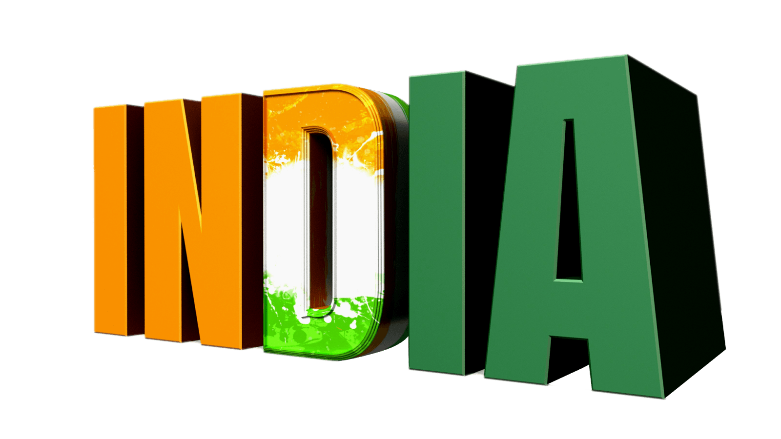 pngforall: india 3D logo with flag color design Transparent image