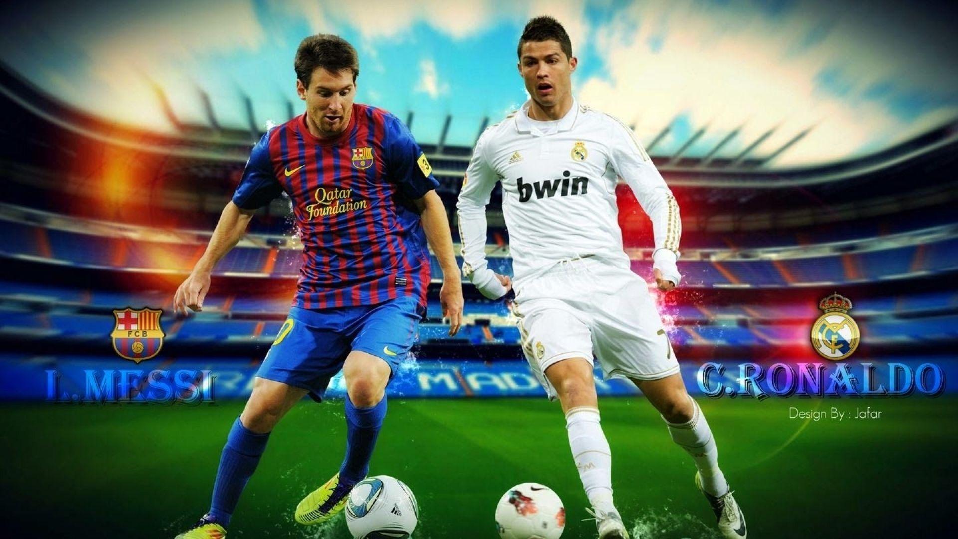 Messi and Ronaldo Wallpaper Download. Soccer Wallpaper