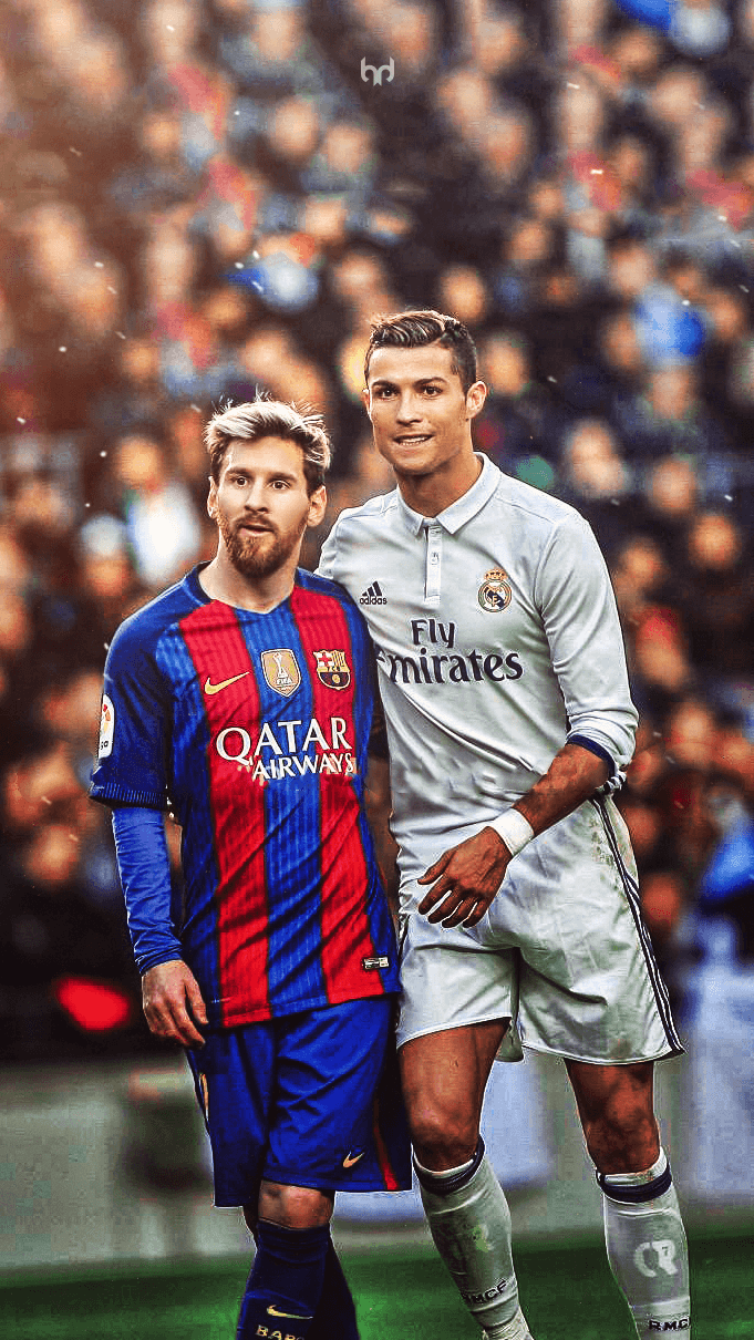 Messi & Cristiano. Lockscreen. Wallpaper. Giocatori di calcio