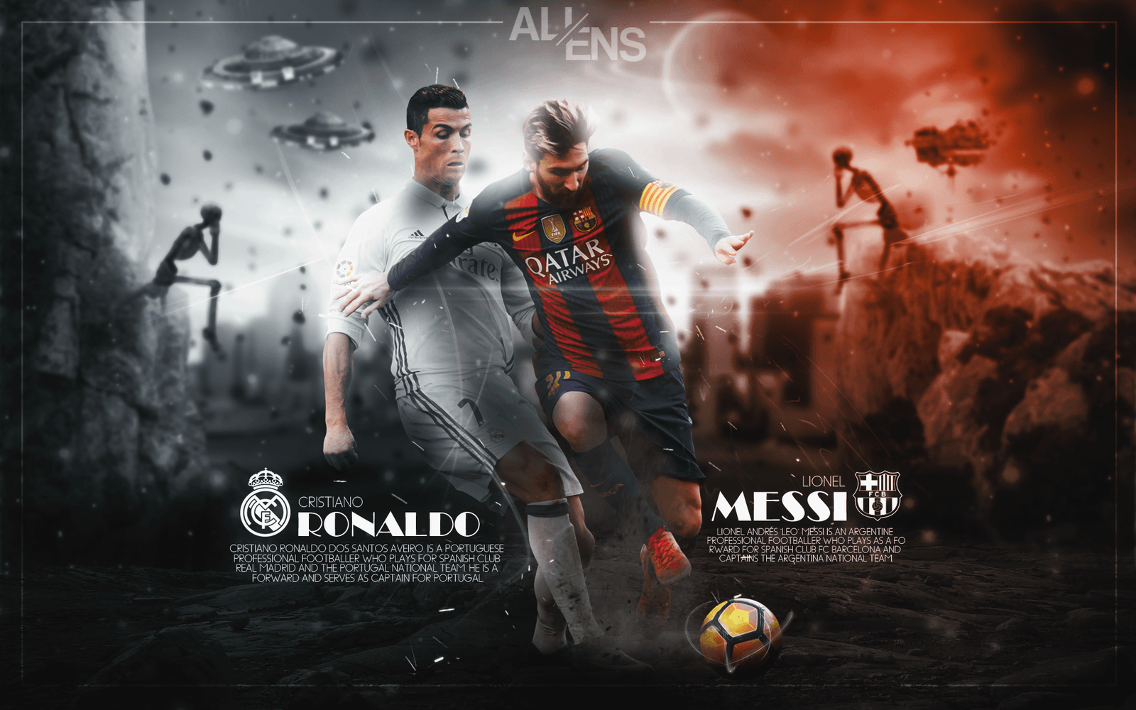 Lionel Messi Vs Cristiano Ronaldo Wallpaper