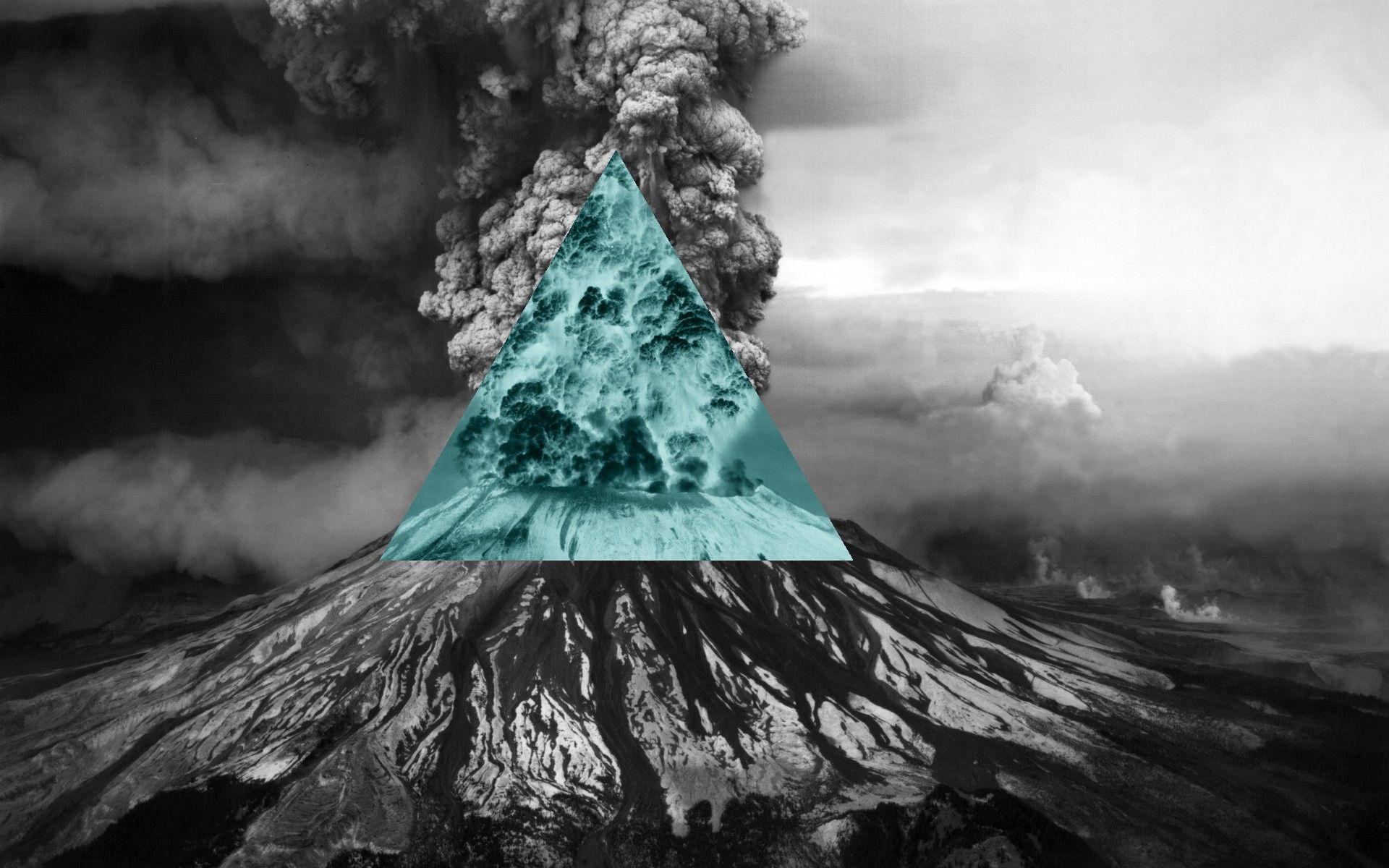 nature, Polyscape, Inverted, Volcano, Illuminati Wallpaper HD