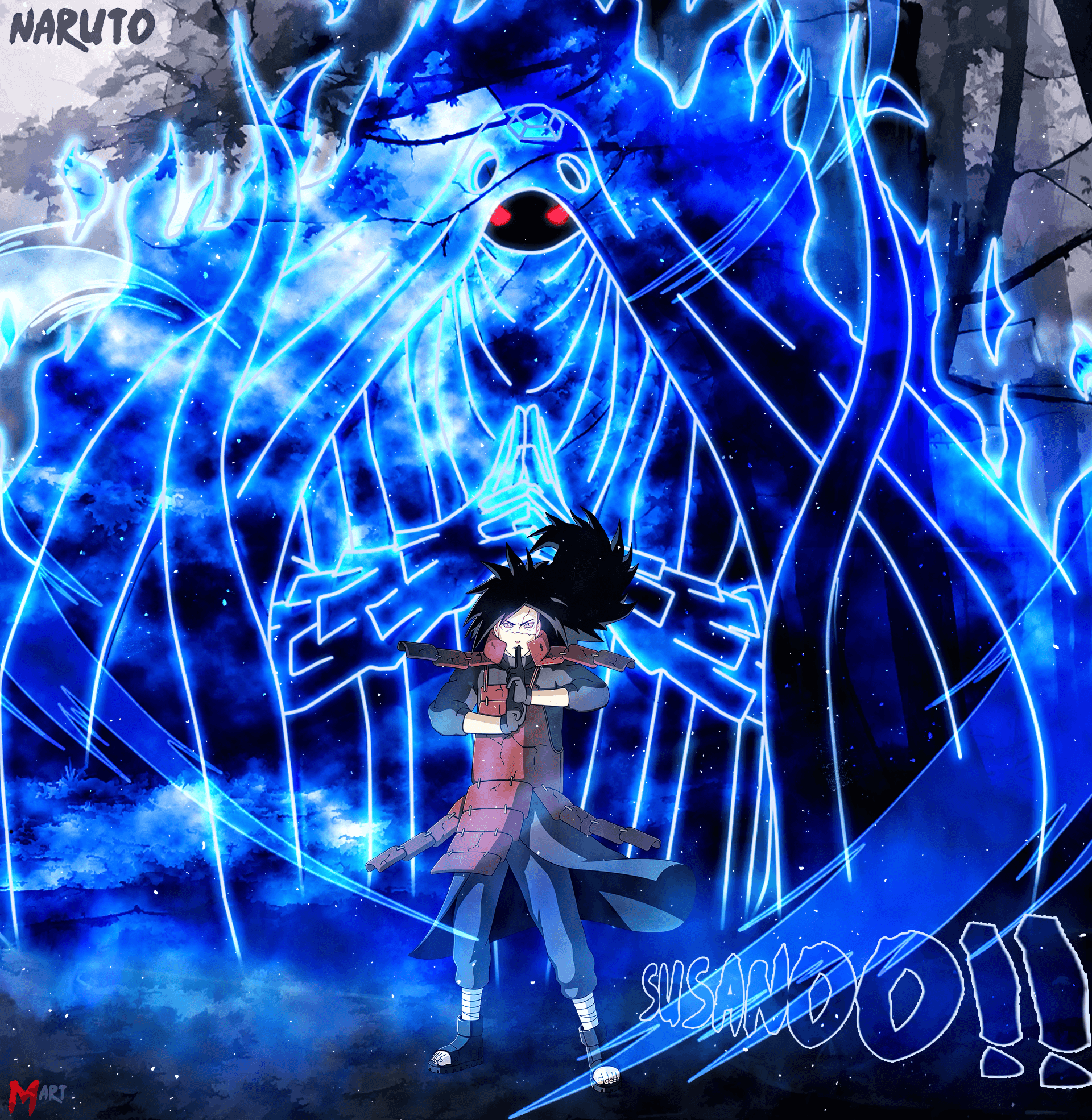 This is Sasuke using his final Susano'o as an armor straight around