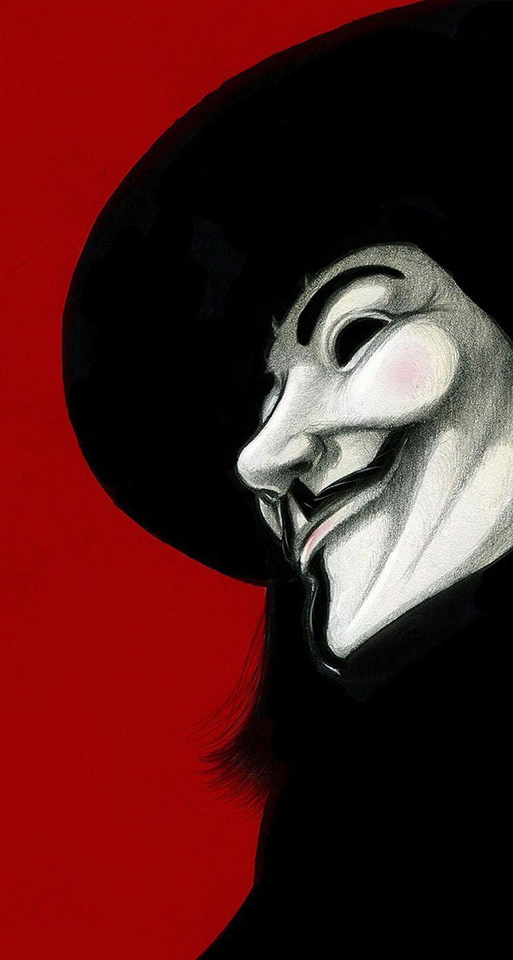 V for Vendetta red background iPhone Wallpaper