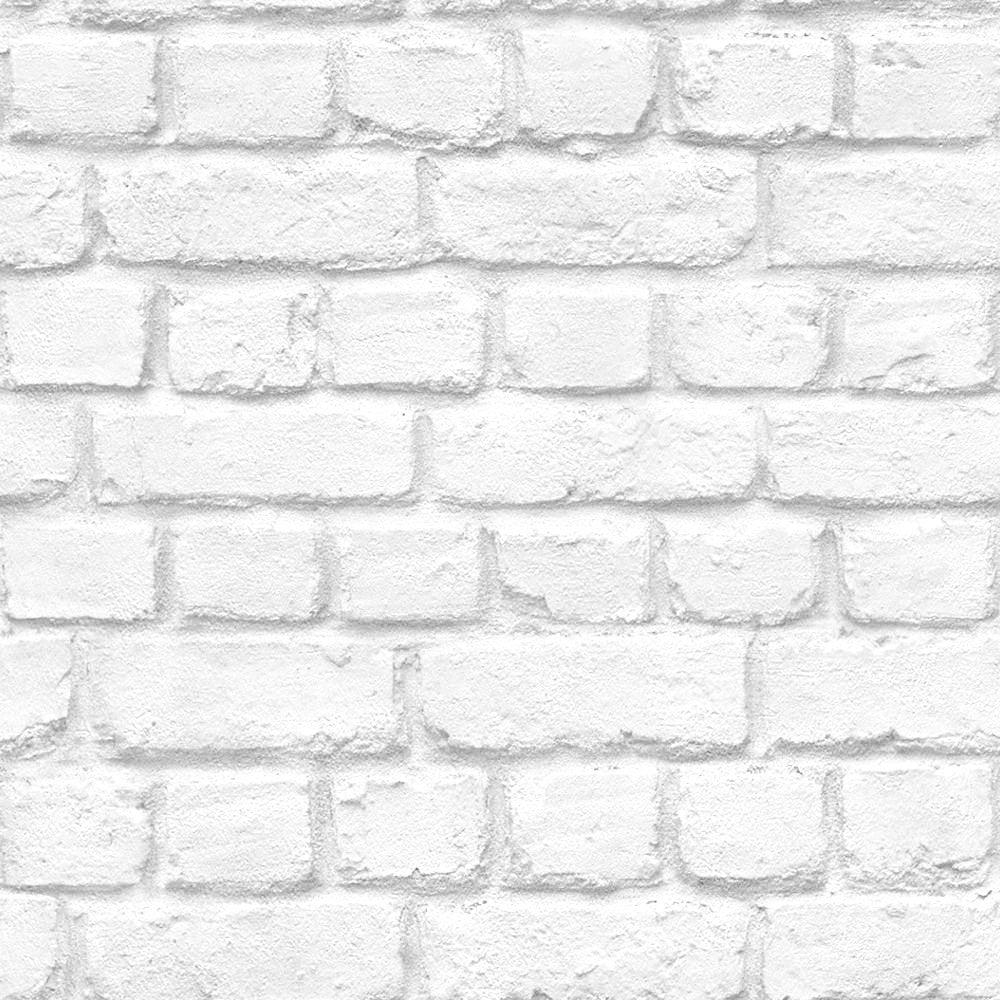 Warehouse Photographic Brick Effect Wallpaper White, Grey ILW261454