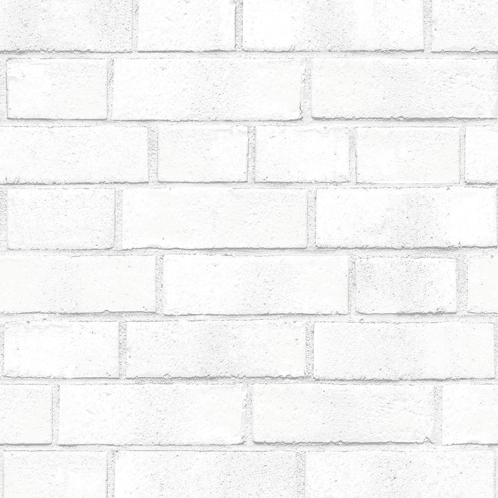 Tempaper White Brick Wallpaper BR096 Home Depot
