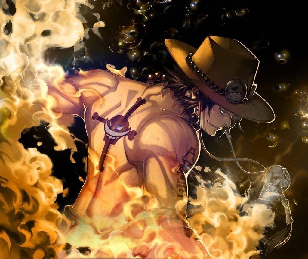 Wallpaper, illustration, anime, fire, pirates, One Piece, Portgas D