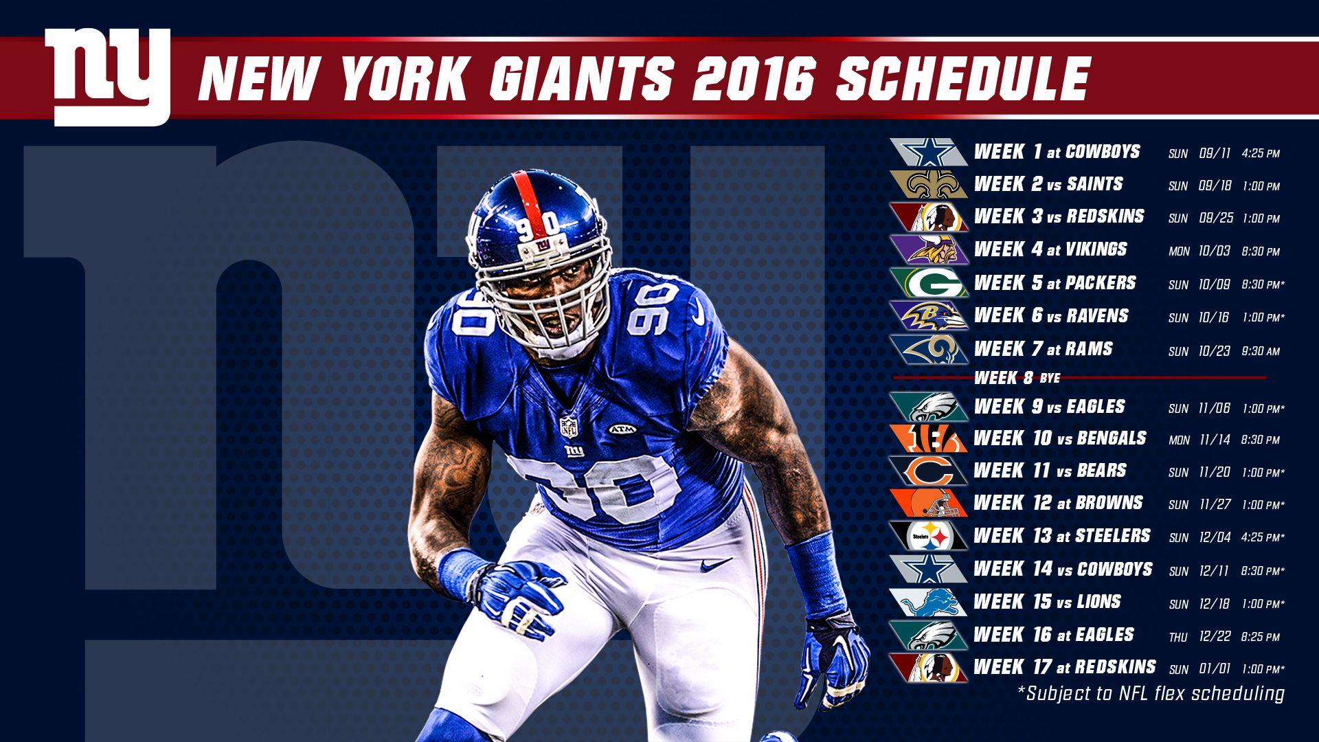 Download the Giants 2016 schedule desktop wallpaper