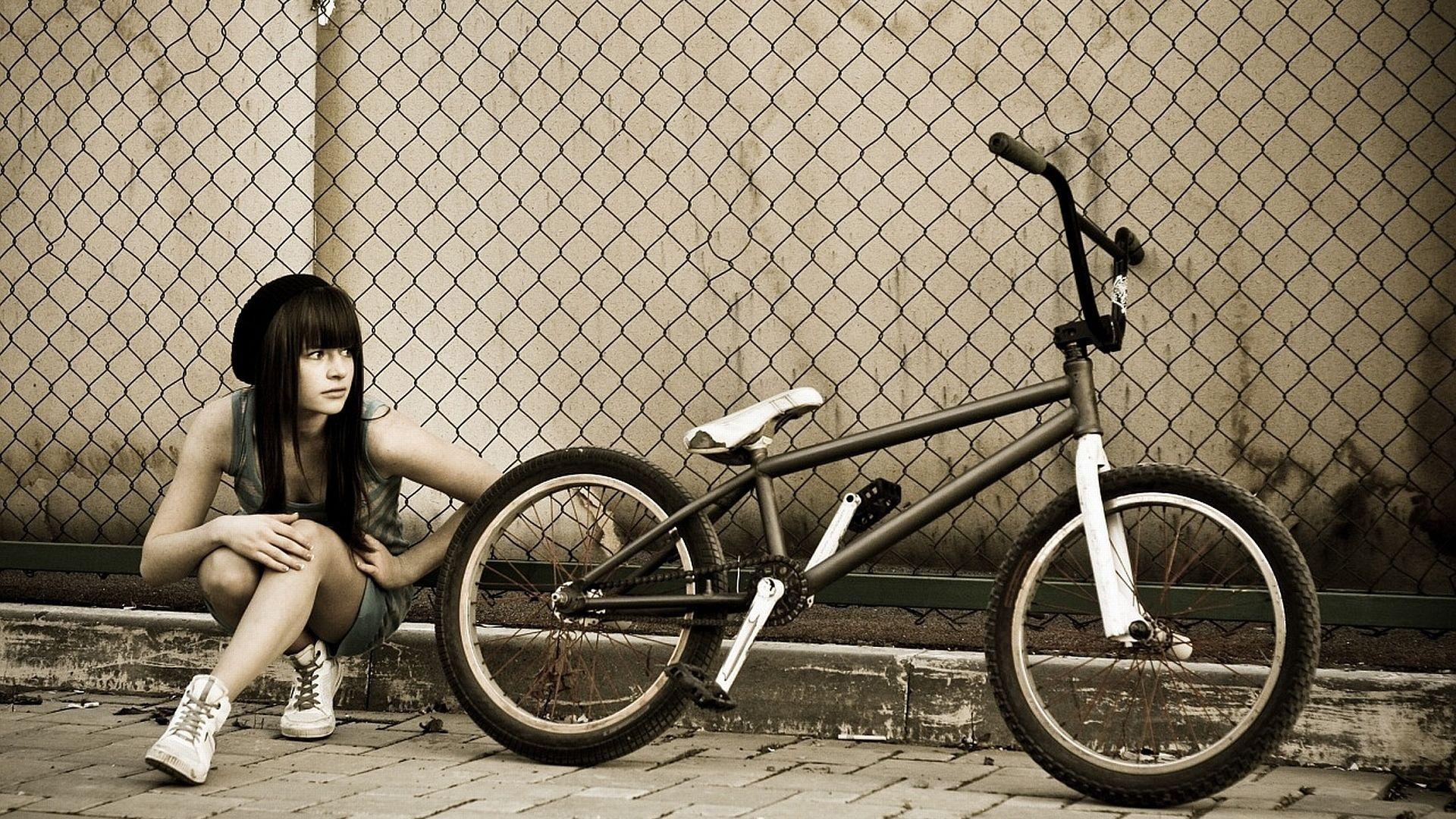 Girl and bike