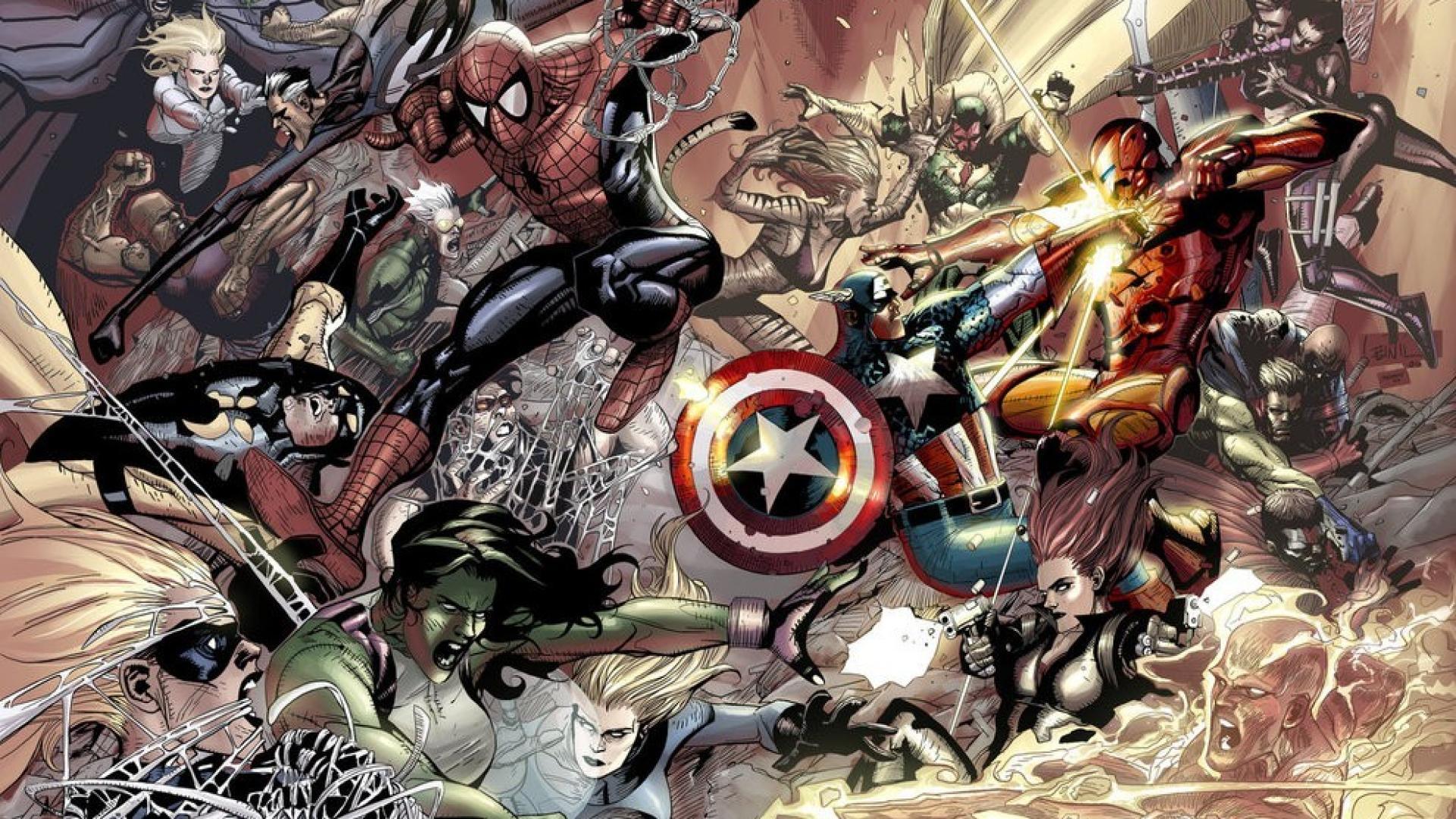 Iron Man Spider Man Captain America Marvel Comics Wallpaper