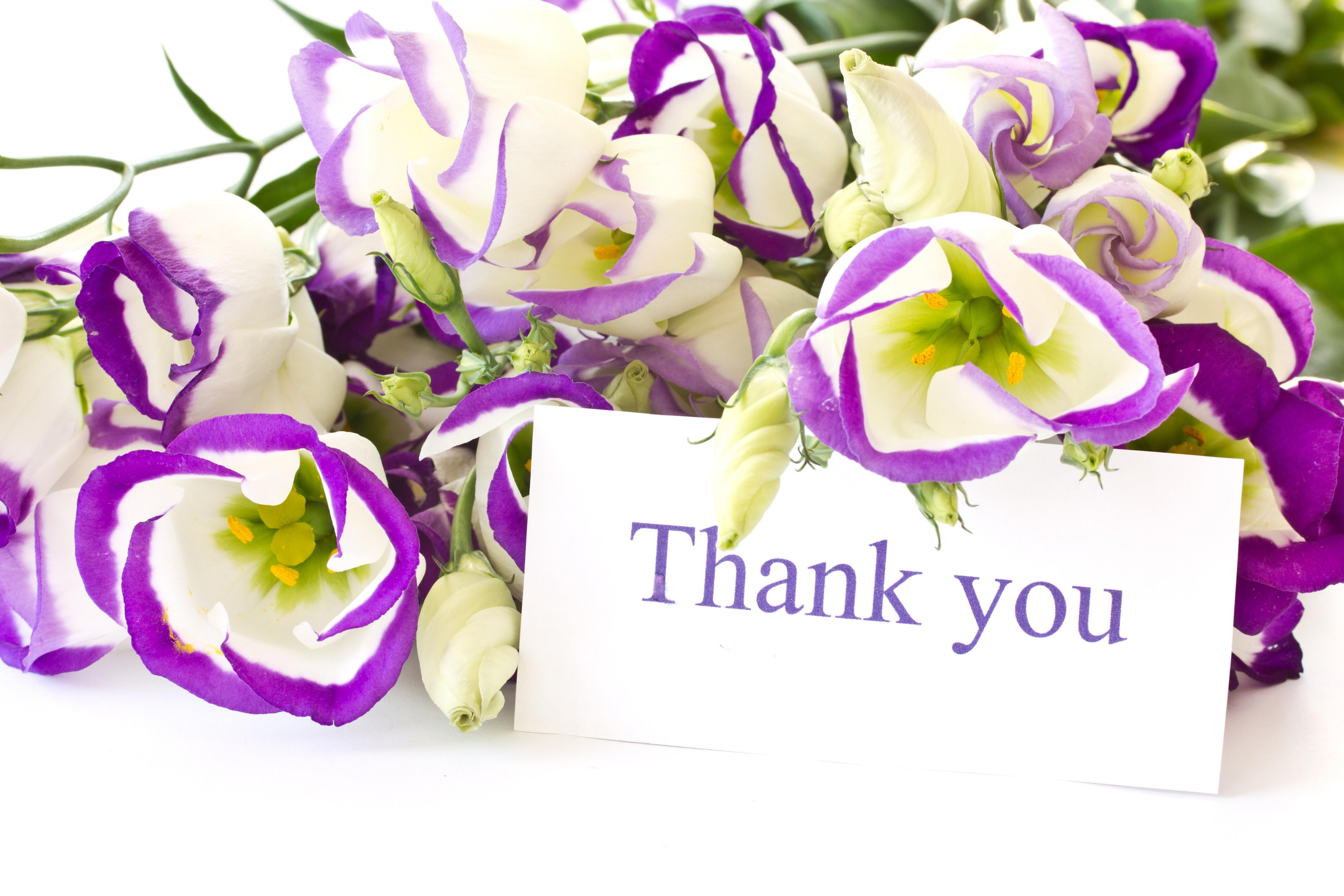 Thank You With Flowers Image - Printable Template Calendar