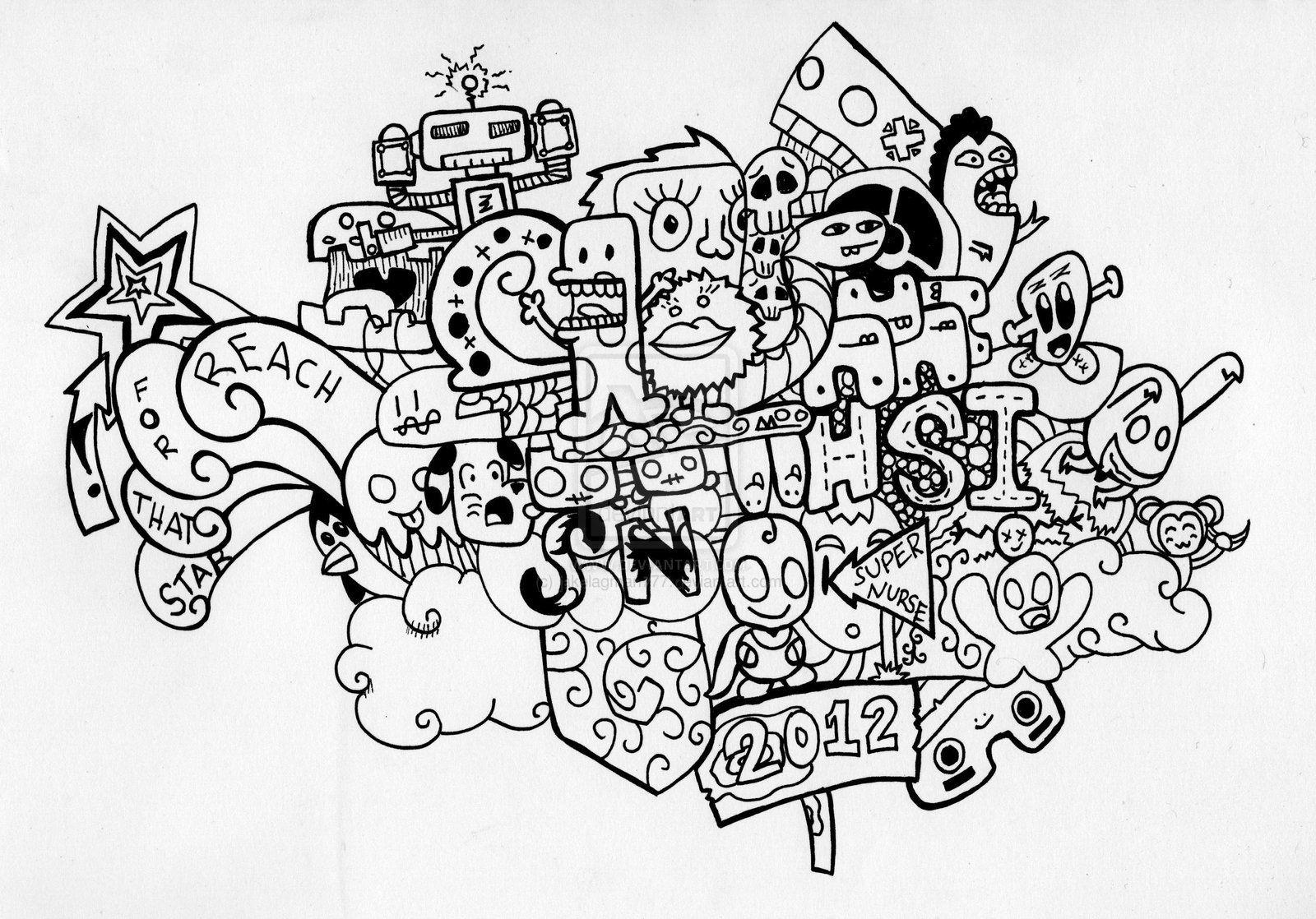 Doodle Art Love Simple Image About Wallpaper Doodle Bw On