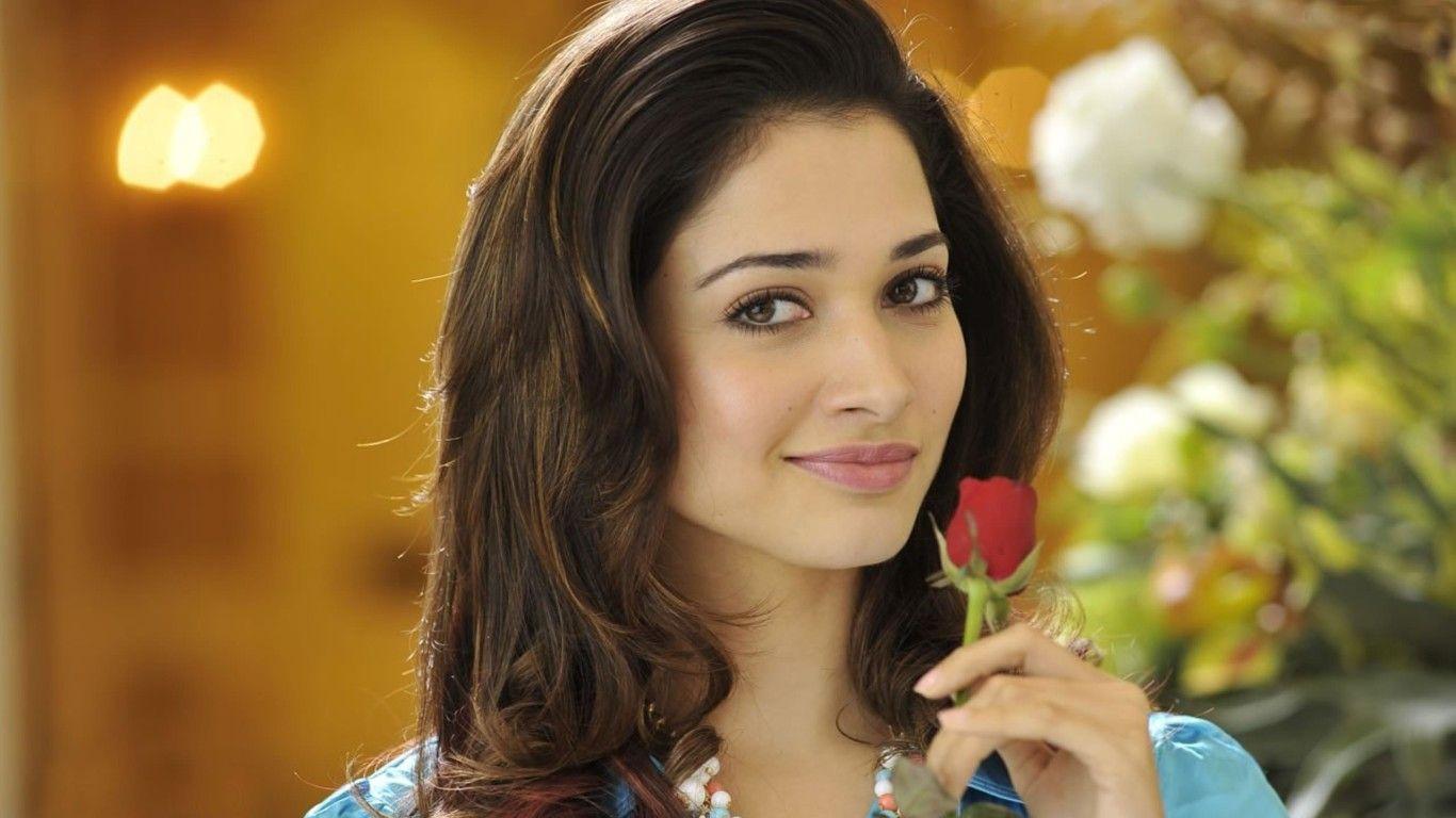 Tamanna Bhatia With Red Rose