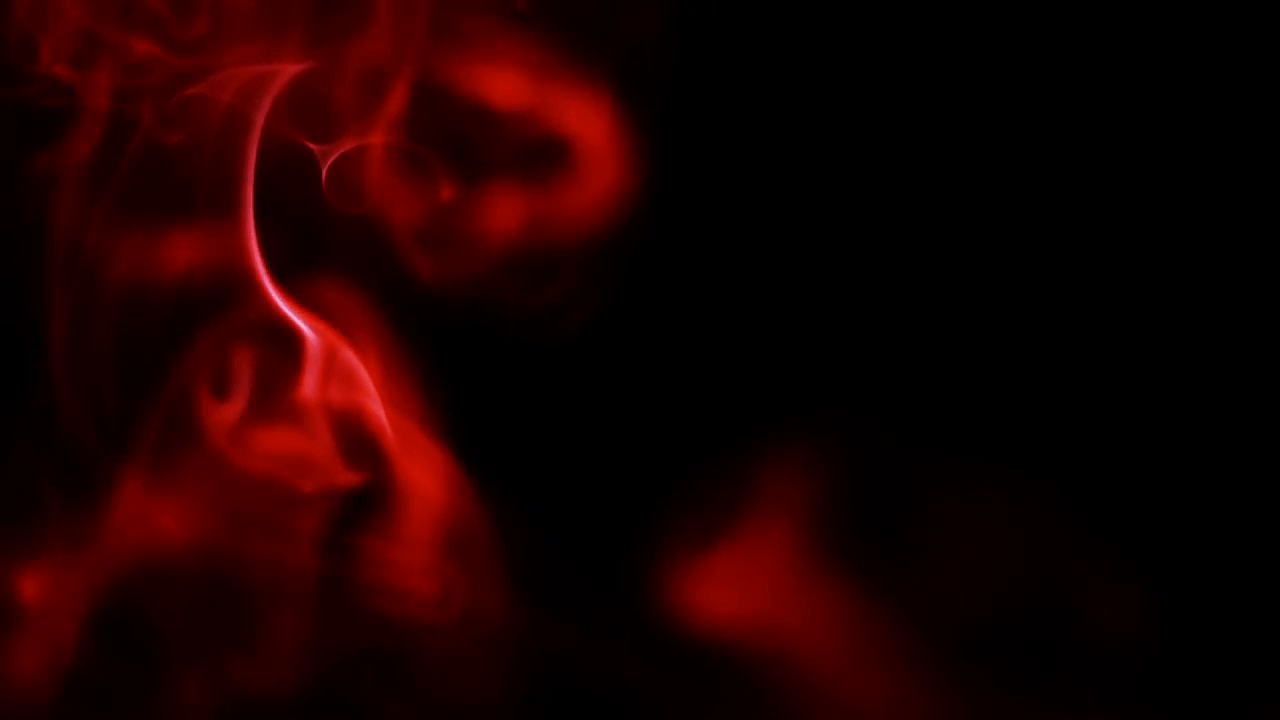 Curved line of red smoke on black background Stock Video Footage