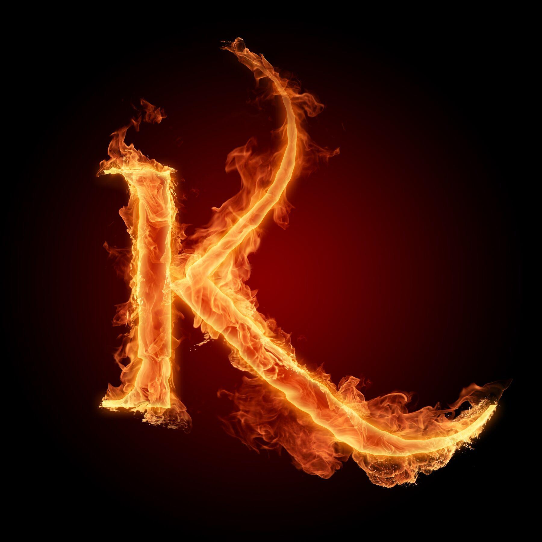 K on Fire. The Letter K. Lettering, Letter k, Alphabet