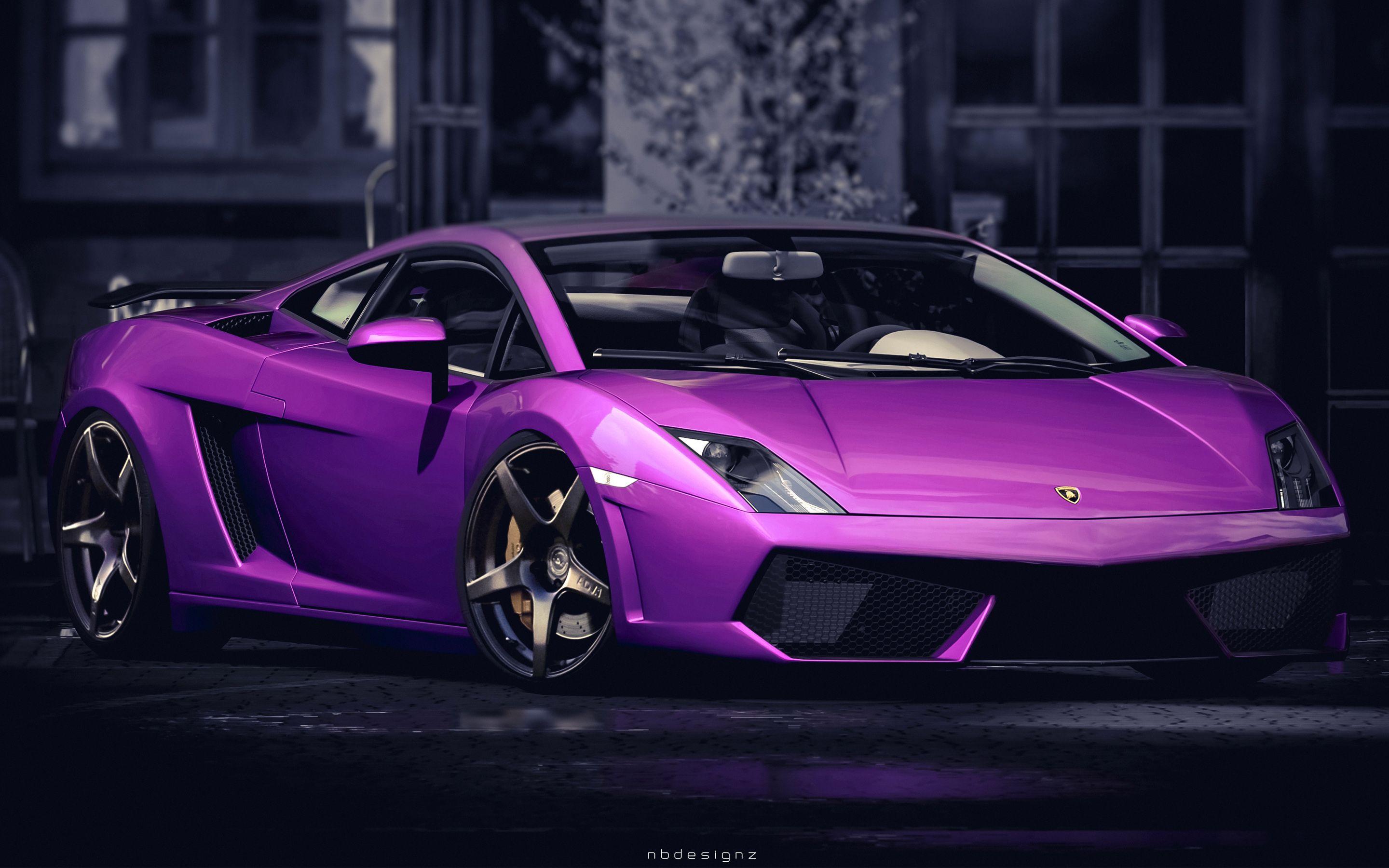 Widescreen Purple Lamborghini Gallardo HD On Wallpaper High