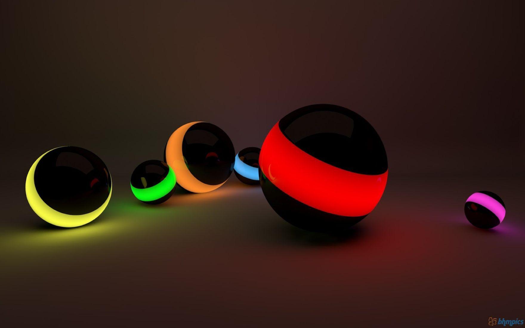 3D HD Colorful Ball for Laptop Free Download Wallpaper: Desktop HD
