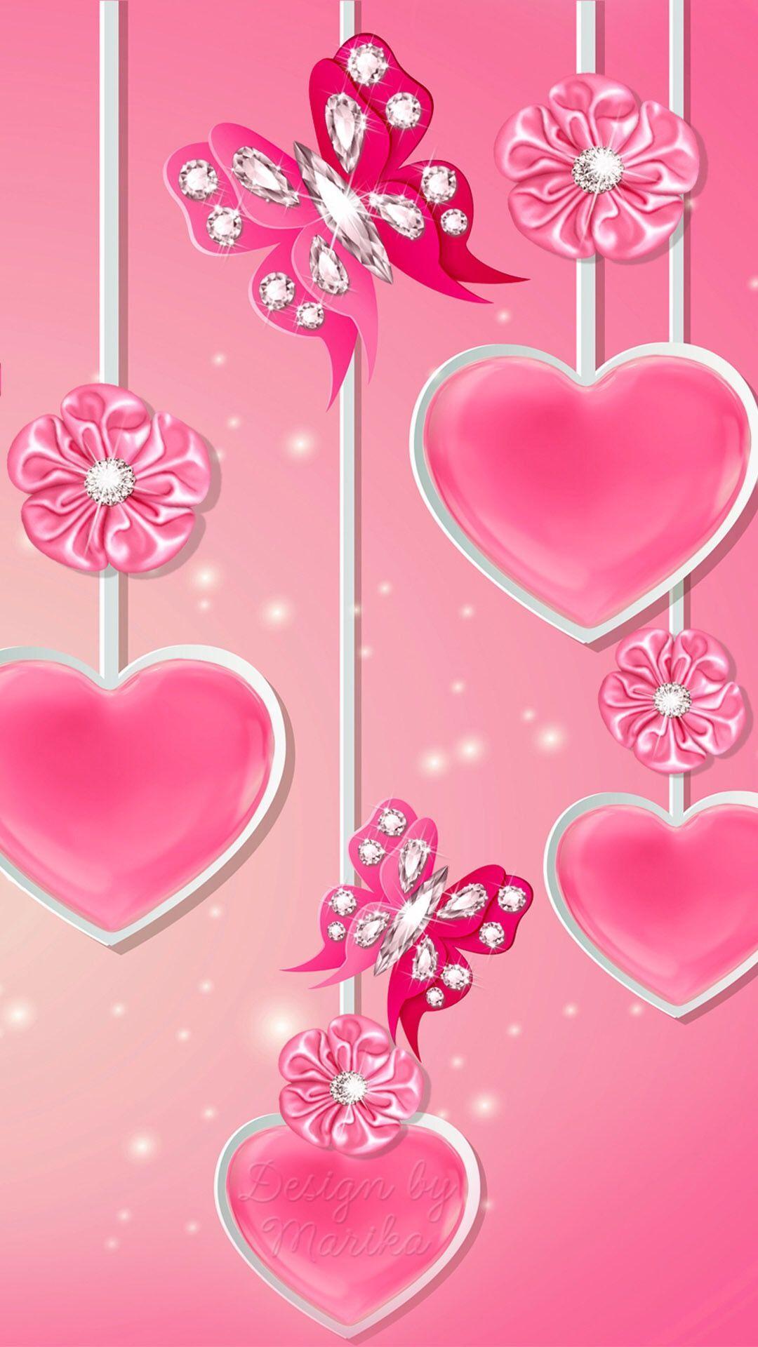 Hearts And Flowers Wallpapers For Mobile - Wallpaper Cave