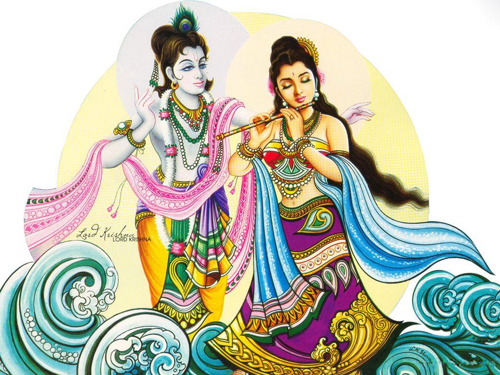 Awesome Lord Krishna With Radha HD HQ Wallpaper