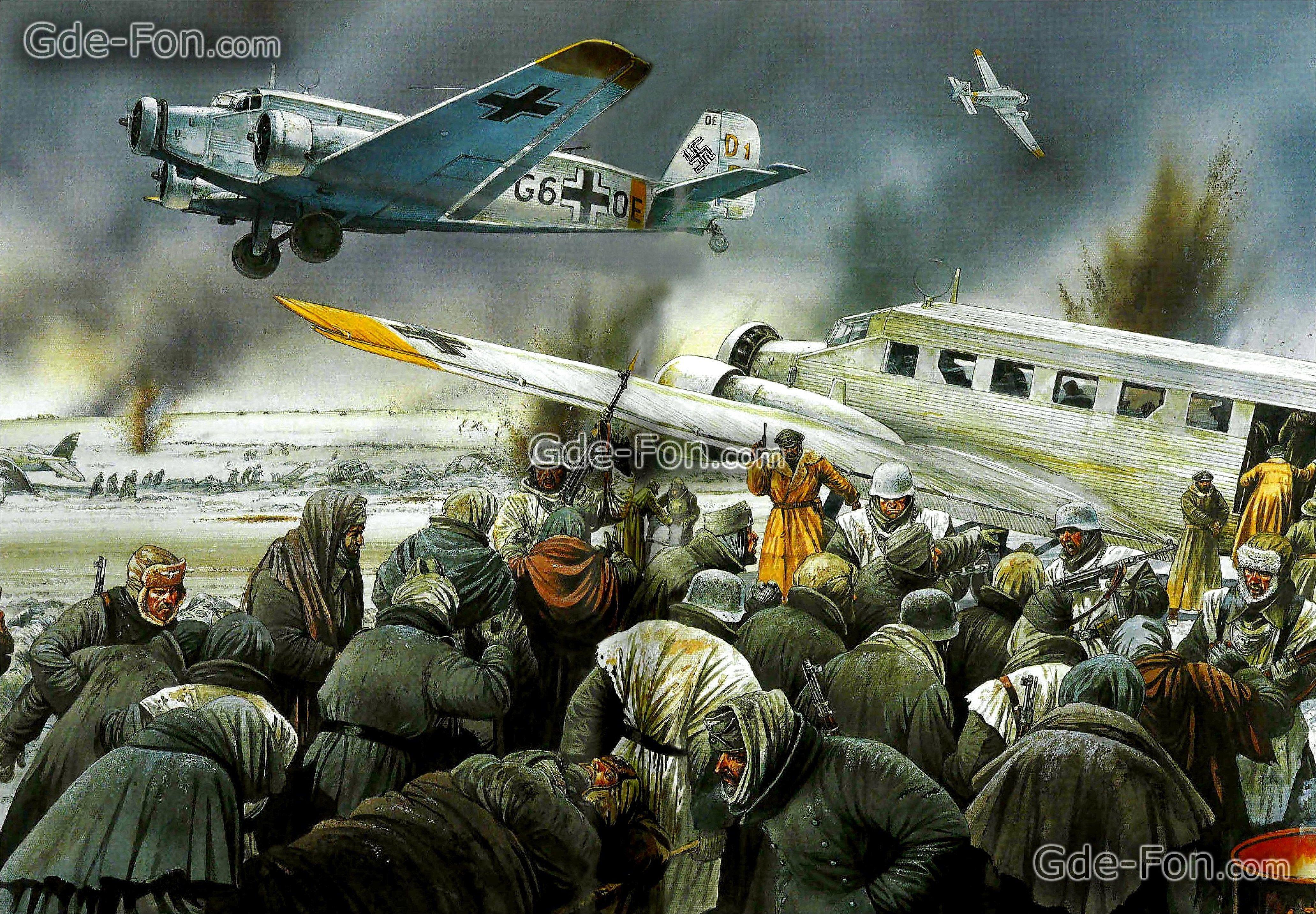 Download wallpaper Art, soldiers, Wehrmacht, plane free desktop