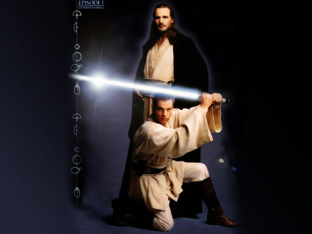 Qui Gon Jinn and Obi Wan Kenobi image thingy HD wallpaper