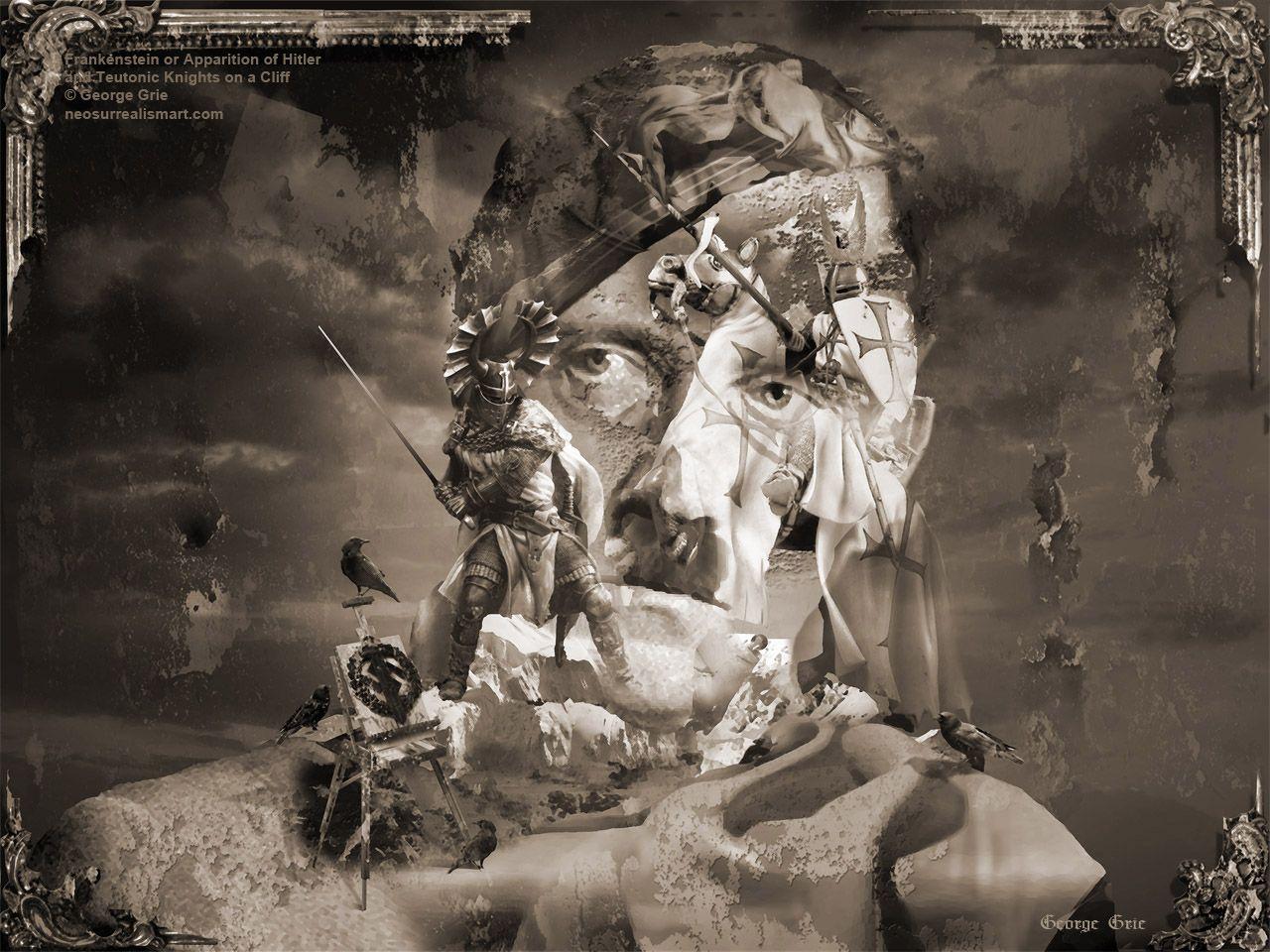 Frankenstein or Apparition of Hitler and Teutonic Knights on a Cliff