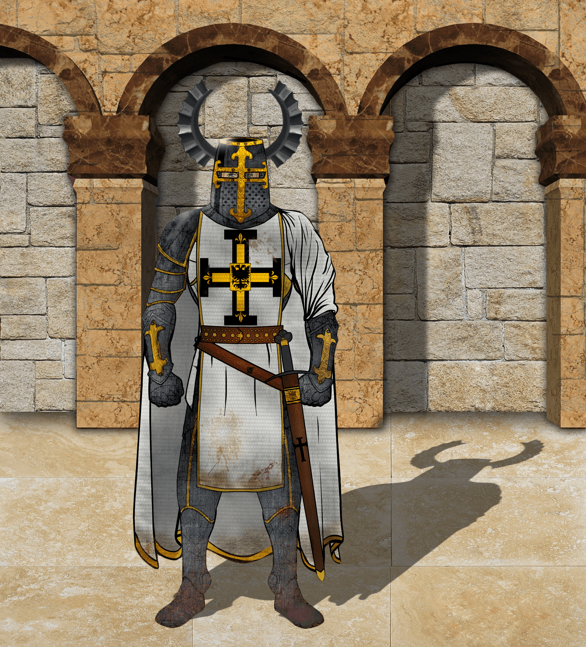 Teutonic Knight textured + Background by Milosh-Andrich