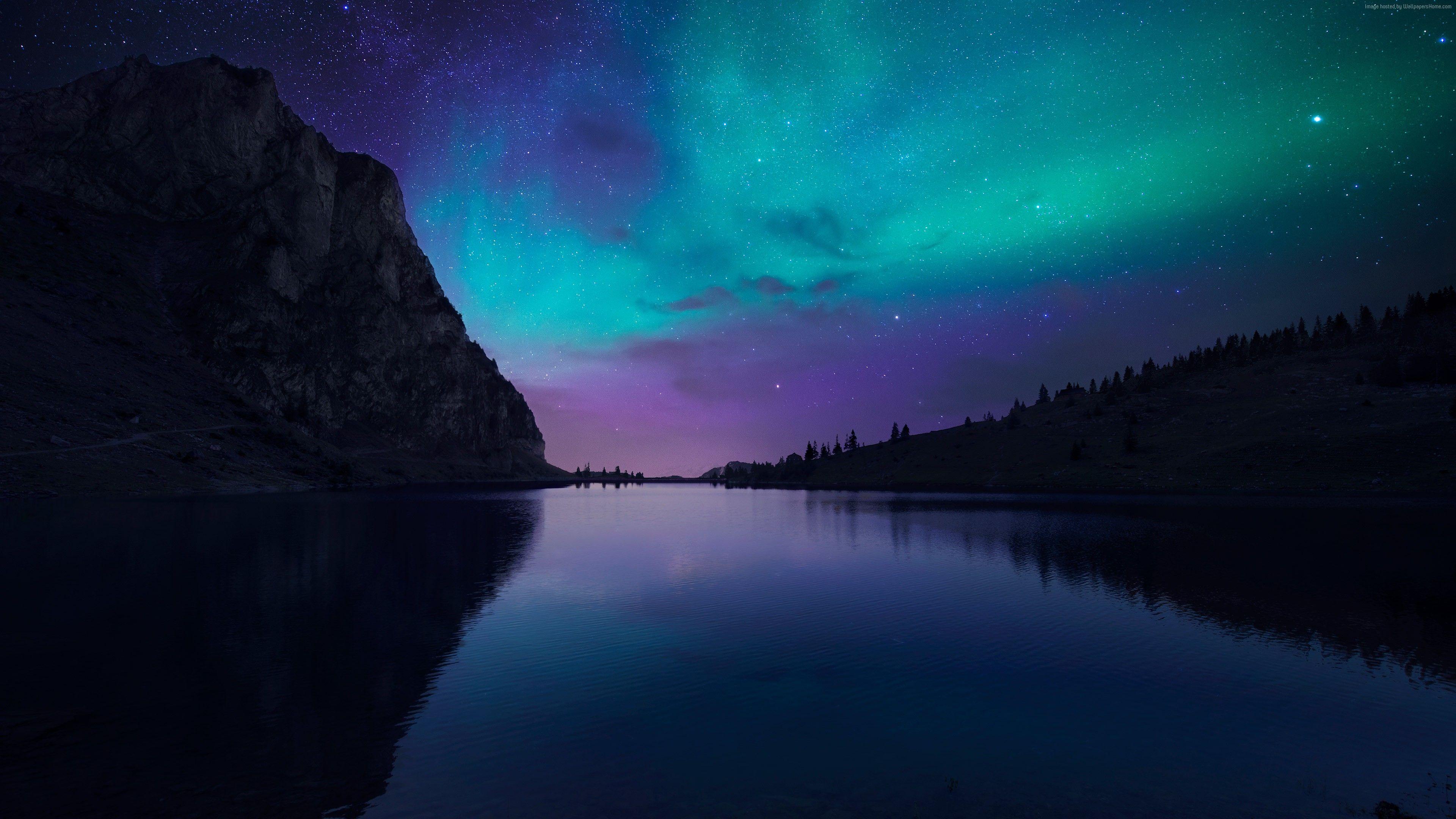 Lake Aurora 4K Wallpaperp Wallpaper