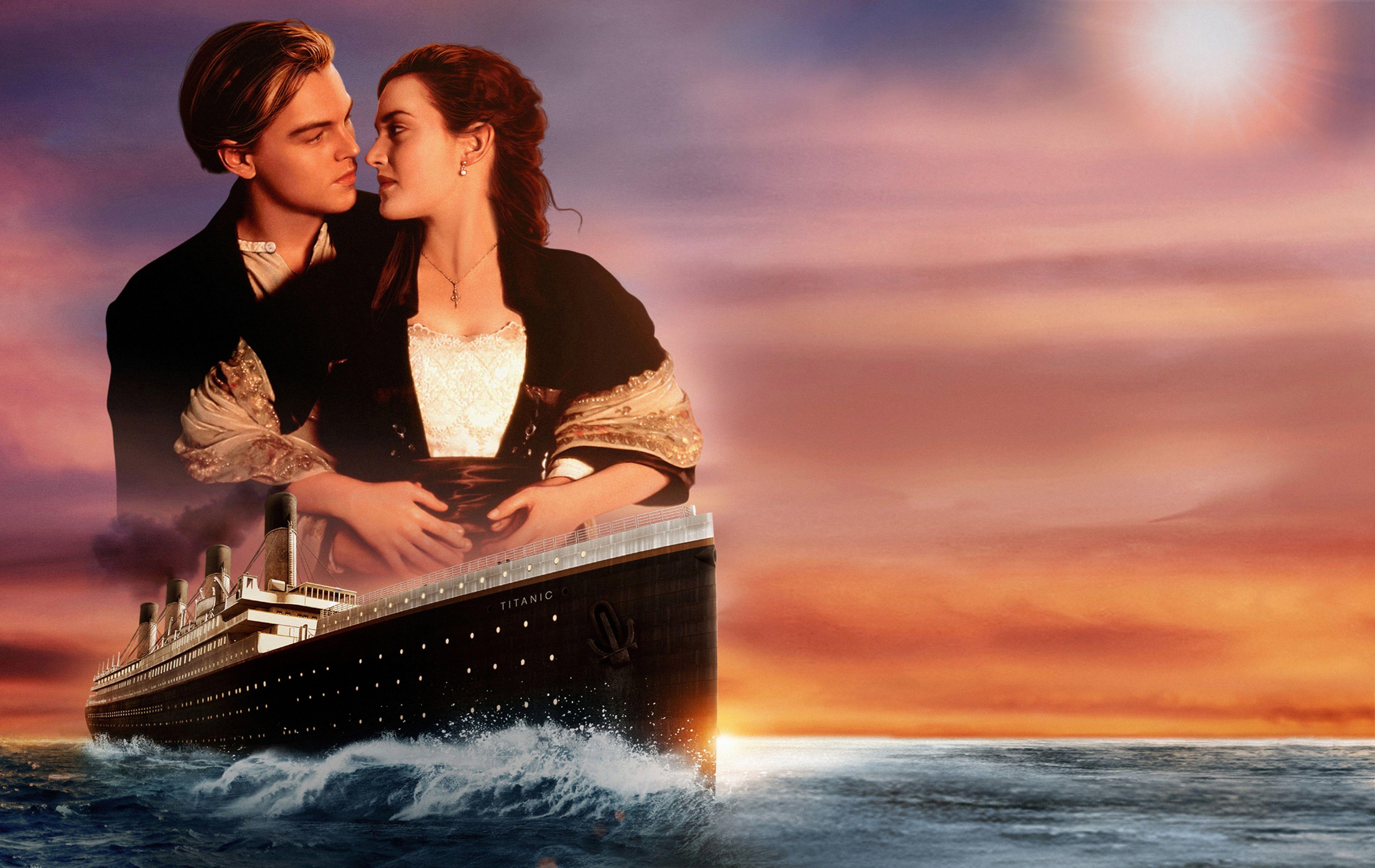 Wallpaper Titanic, Leonardo DiCaprio, Kate Winslet, Movies