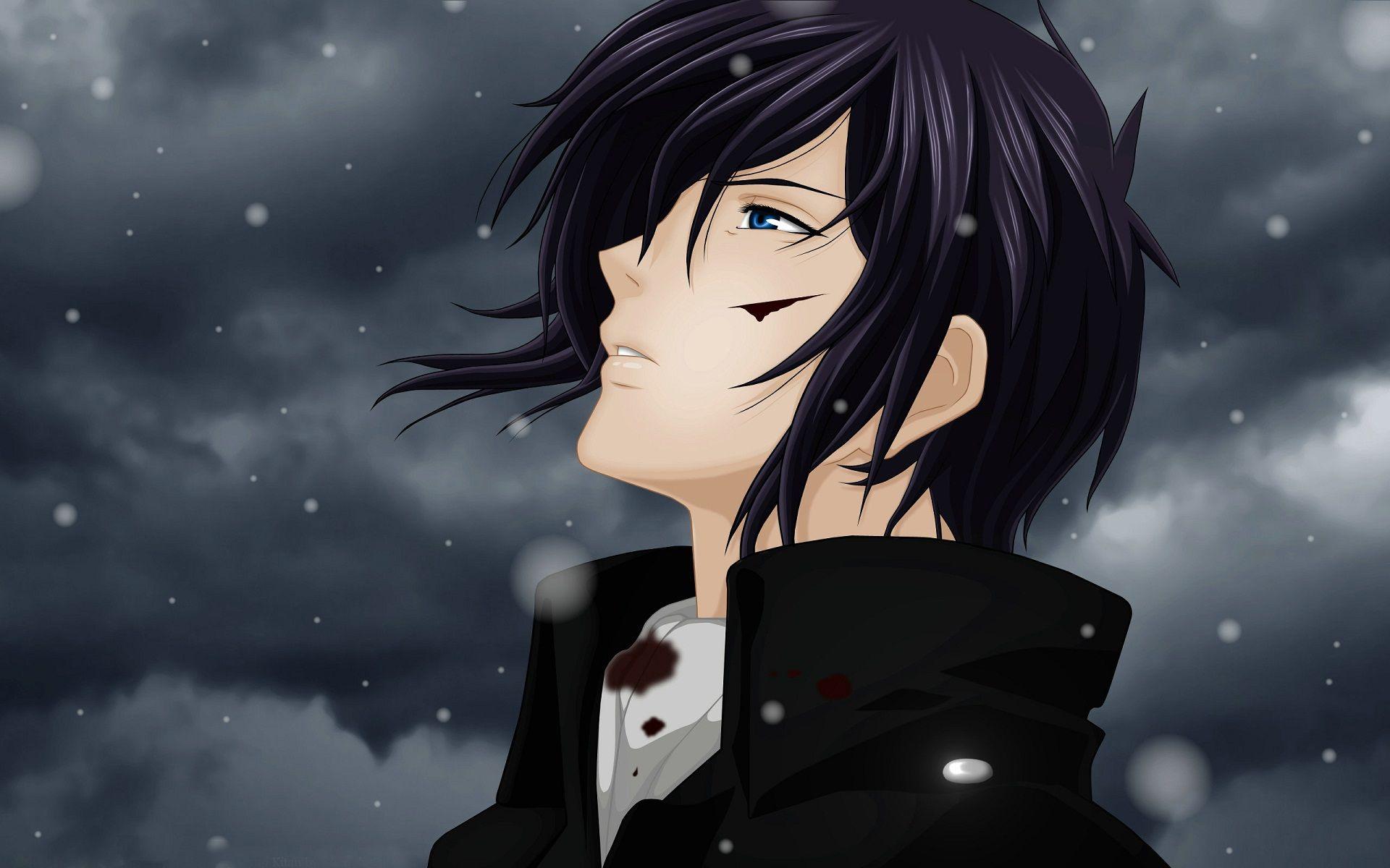 Hd Sad Boy, anime, snow, handsome, dark clouds Wallpaper. Manga