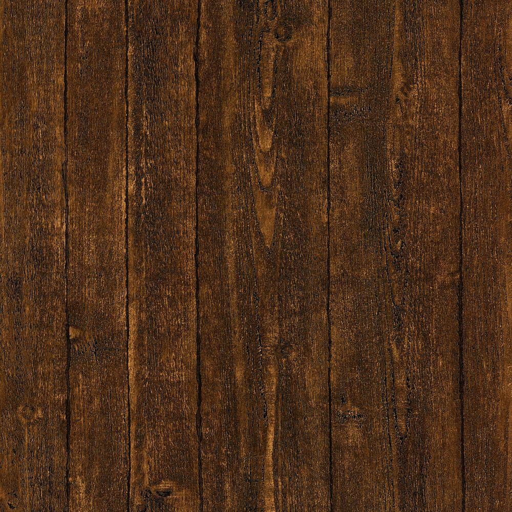 Brewster Ardennes Faux Dark Brown Wood Panel Wallpaper 412 56912