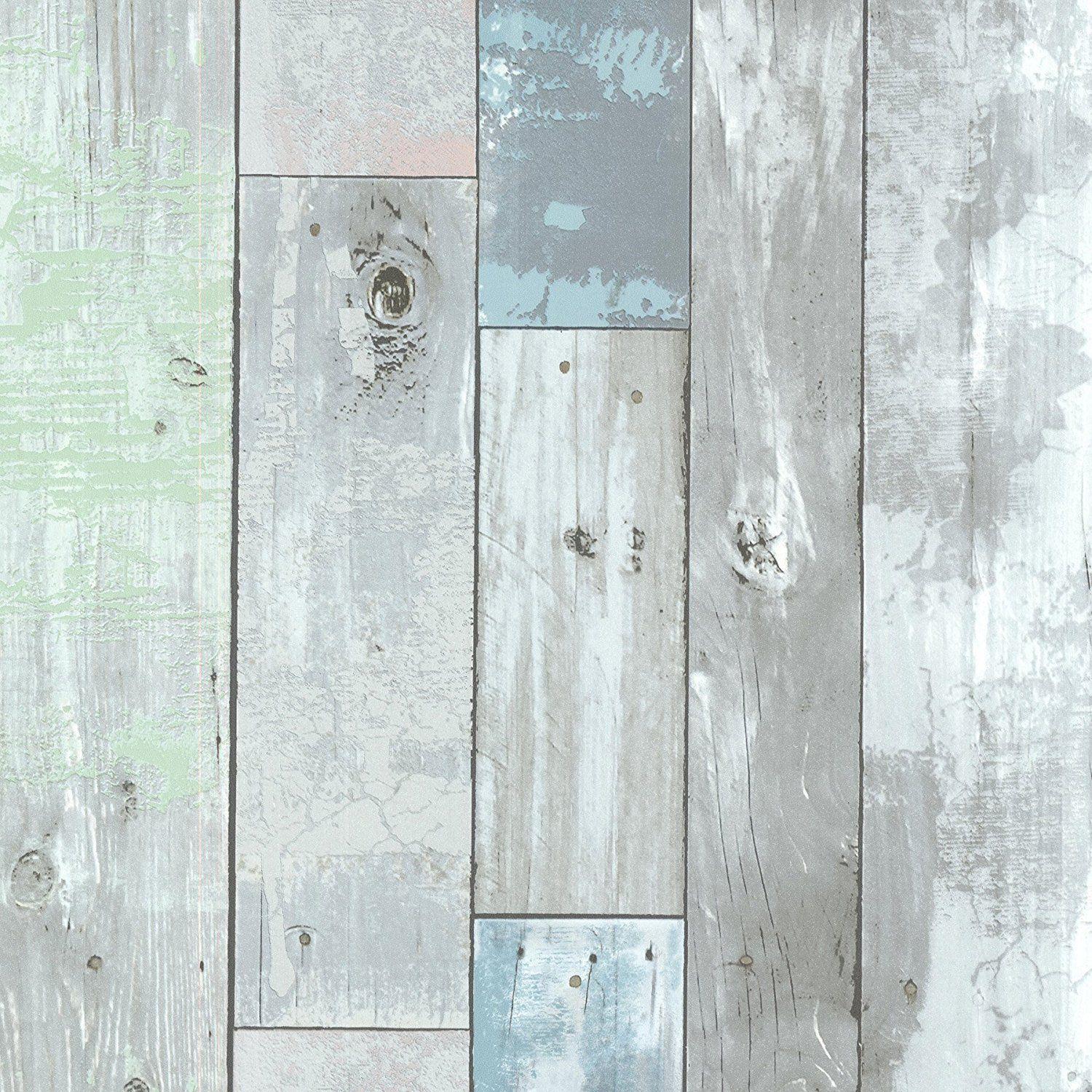Brewster 2532 20416 Dean Distressed Wood Panel Wallpaper, Blue