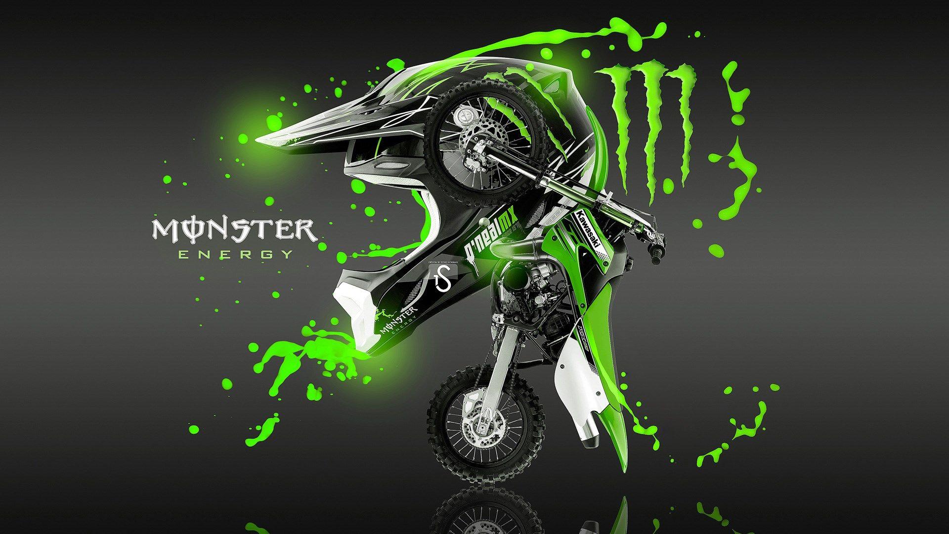 kawasaki dirt bike monster energy wallpaper HD. Monster energy, Monster, Bike drawing