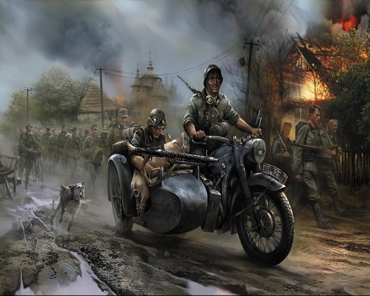 Wallpaper Soldiers Wehrmacht Painting Art Army