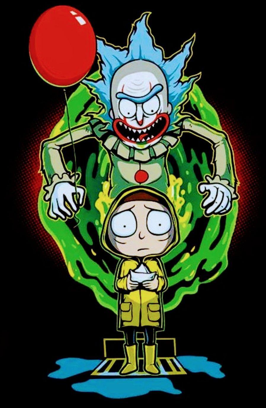 Rick and Morty x Pennywise. Rick and Morty. Wallpaper