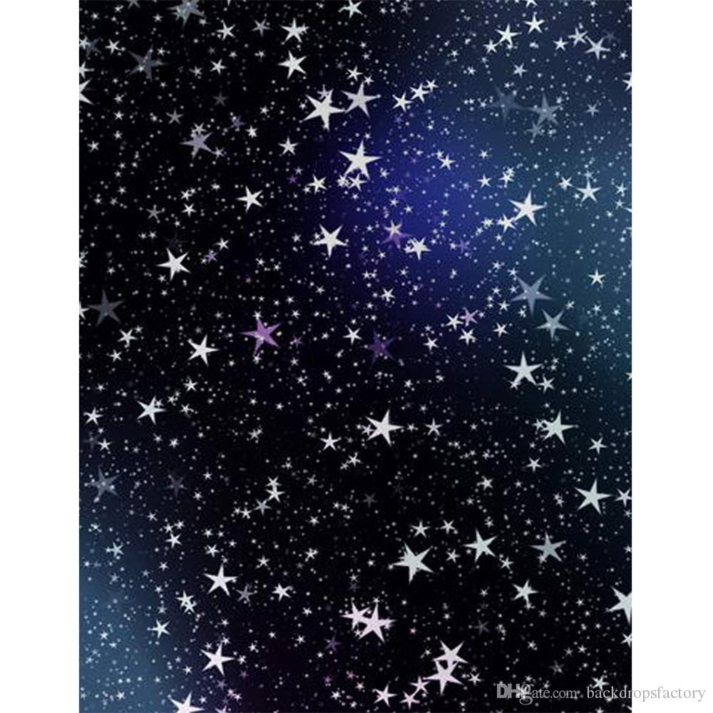 5 X 7 Ft Dark Blue Night Sky Stars Background Fabric Children