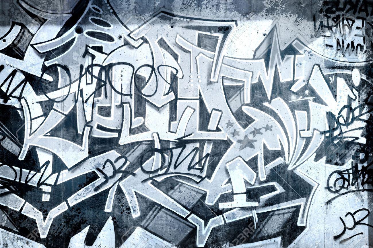 Hip Hop Graffiti Background Graffiti Over Old Dirty Wall, Urban Hip