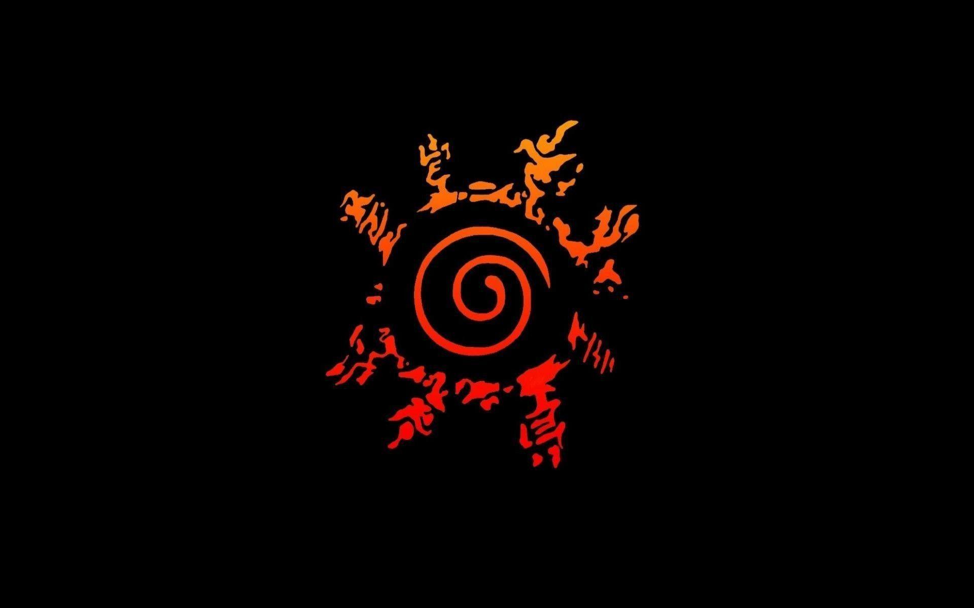 Download Anime Symbols Naruto Logo On Black Wallpaper  Wallpaperscom