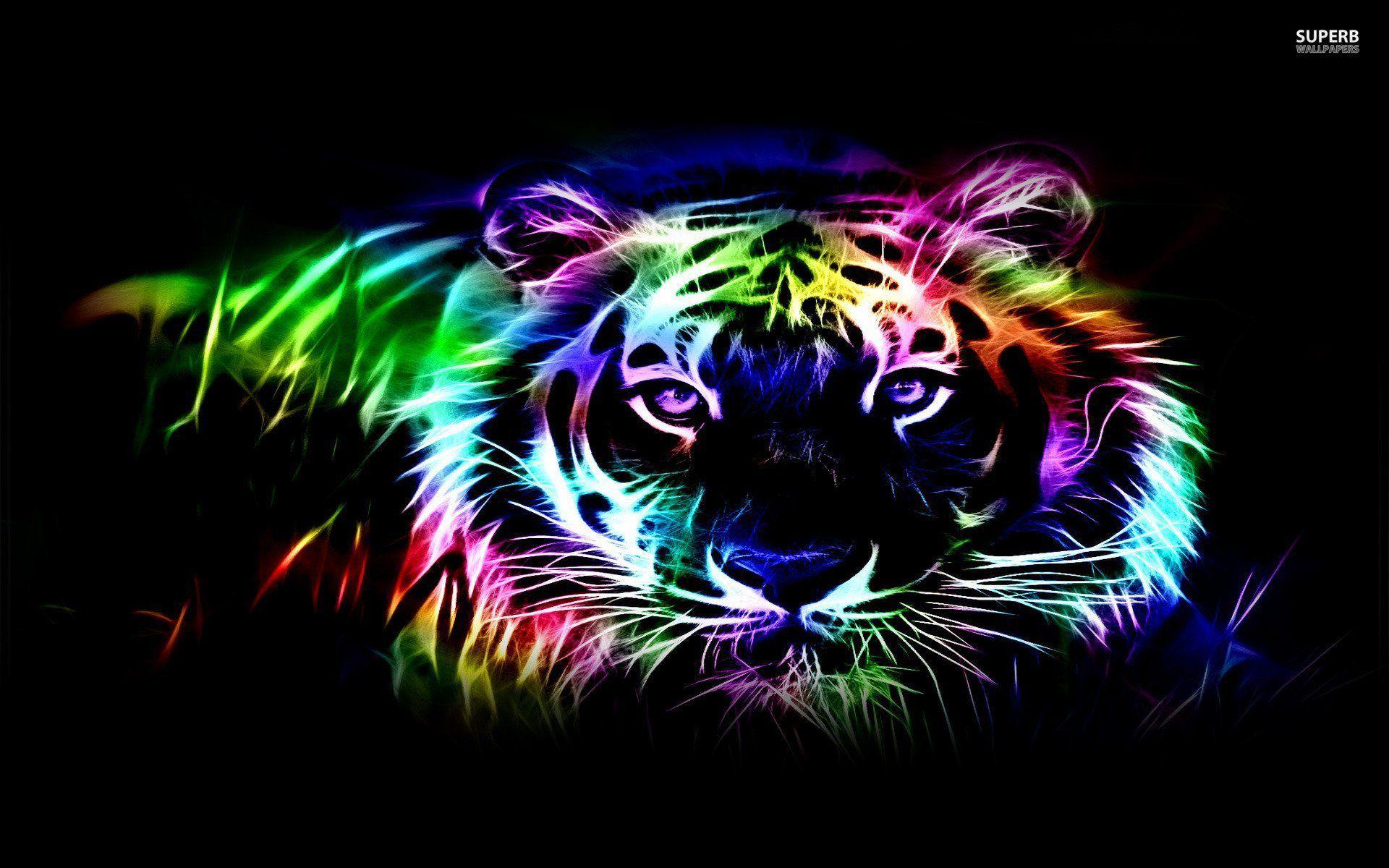 Animals Image 4k Background HD Picture neon tiger outline wallpaper