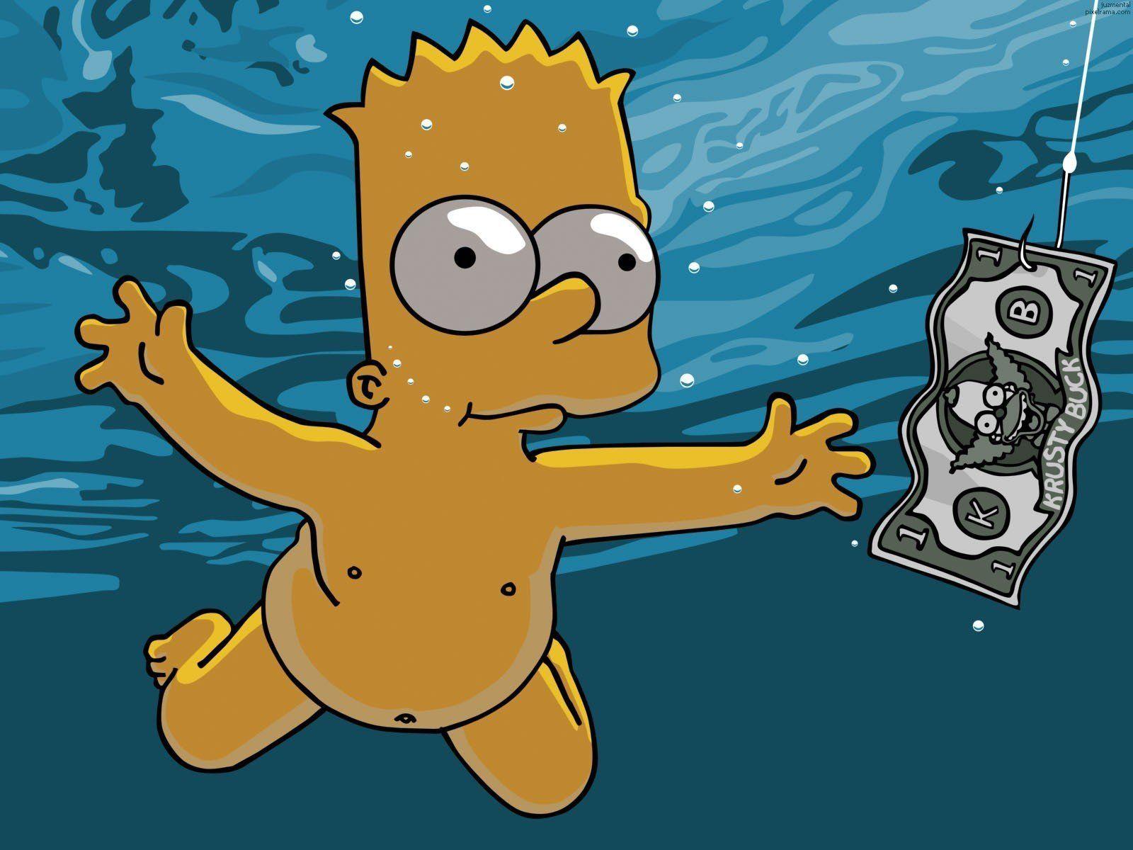 the simpsons simpsons bart cartoon nirvana nevermind HD wallpaper